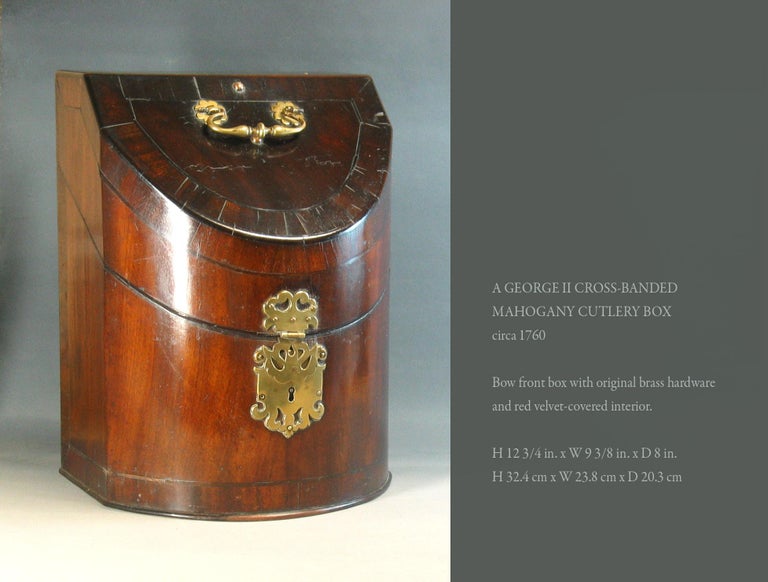George II Cross Banded Mahogany Cutlery Box, circa 1760 For Sale 6