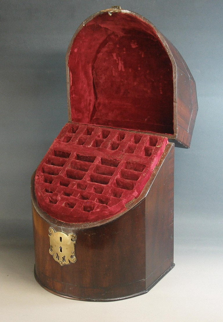 George II Cross Banded Mahogany Cutlery Box, circa 1760 For Sale 1