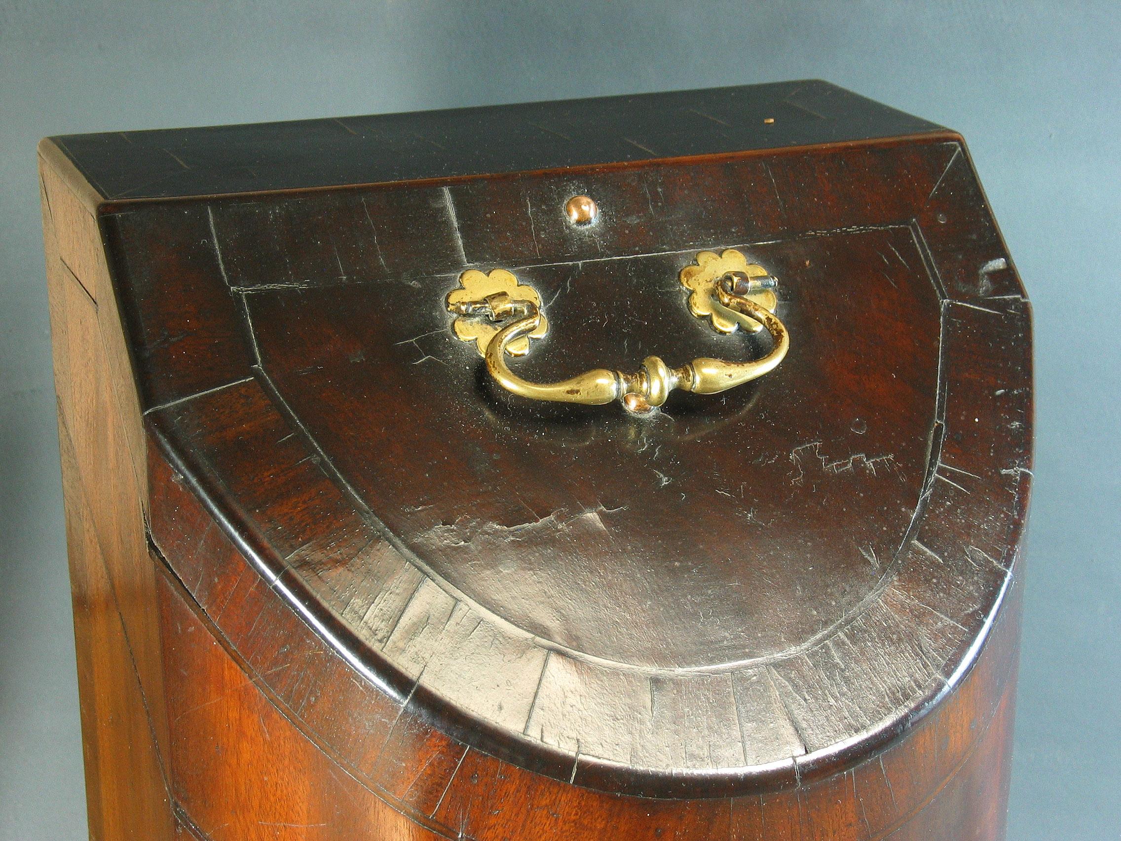 18th Century George II Cross Banded Mahogany Cutlery Box, circa 1760 For Sale