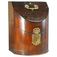 Antique George II Cross Banded Mahogany Cutlery Box, circa 1760