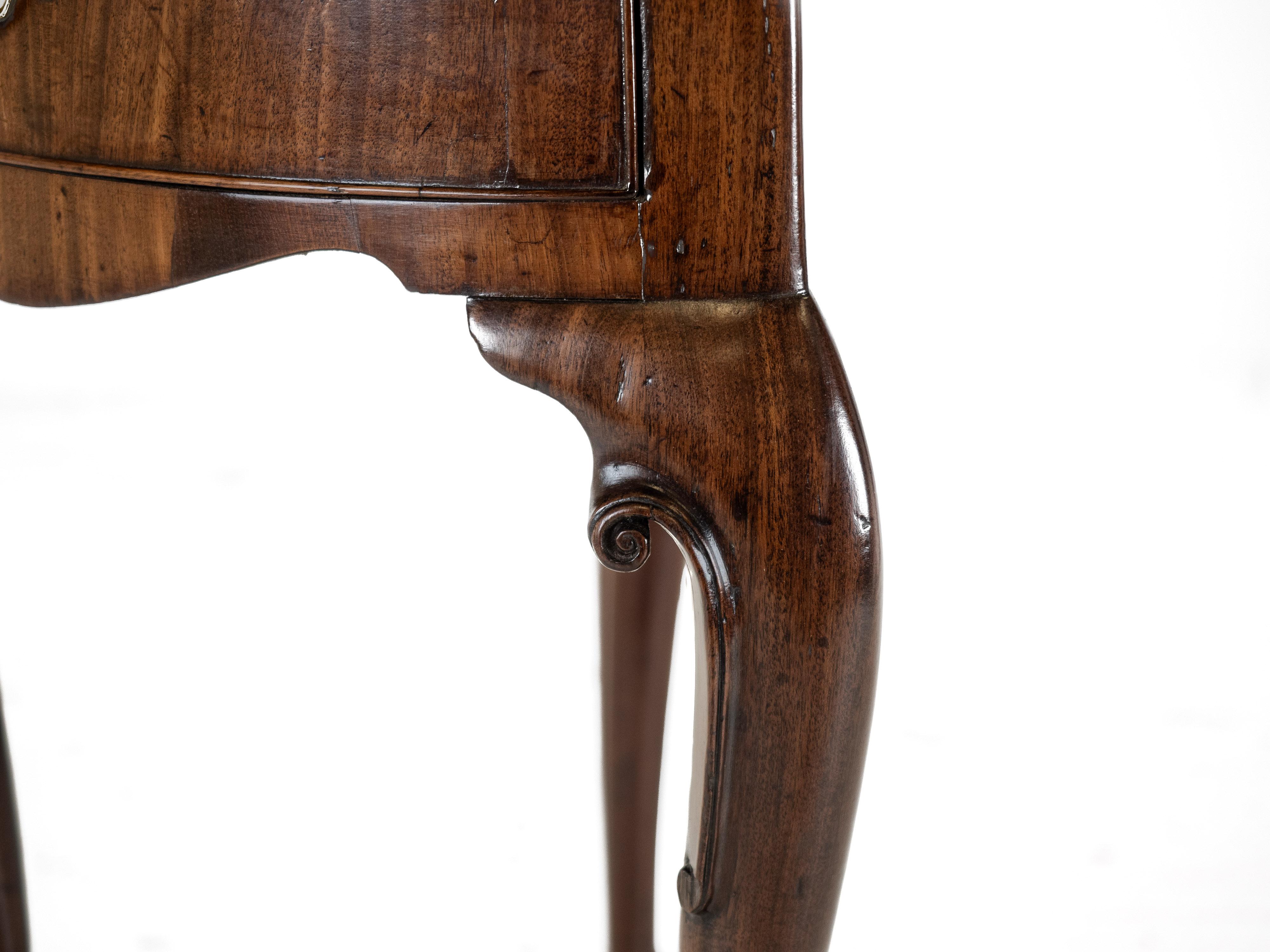 George II Cuban Mahogany Demi-Lune Fold-Over Tea Table, Twin Swing-Out Drawers For Sale 13