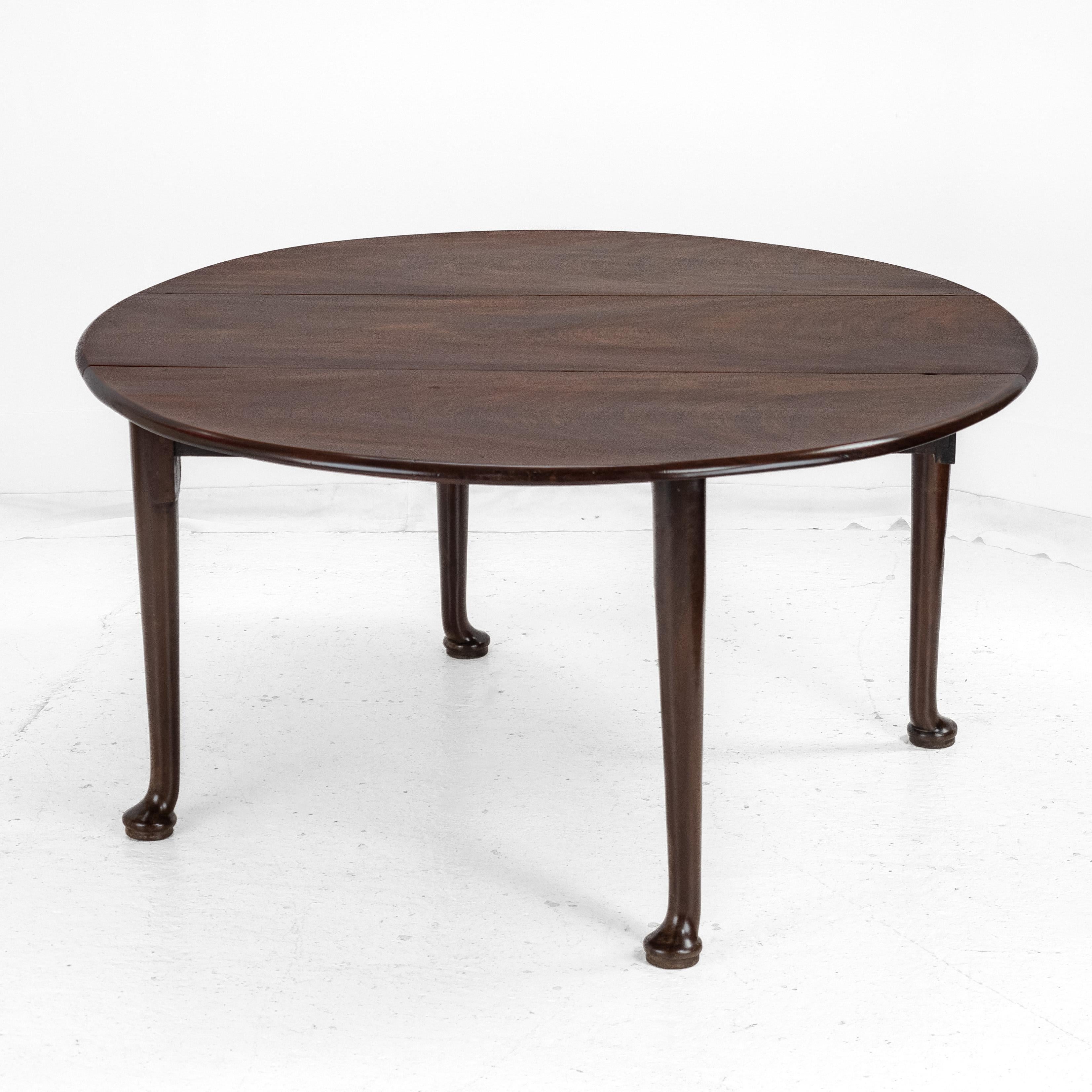 George II Kubanisches Mahagoni Tor-Bein Tropfen-Blatt Oval Esstisch mit Pad-Füße im Angebot 5
