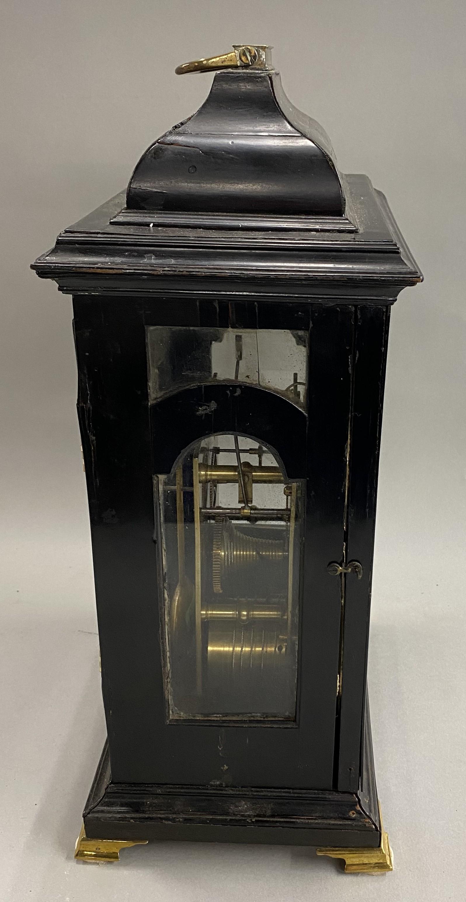 Brass George II Edward Browne of Norwich Bracket Clock in Ebonized Mahogany Case For Sale