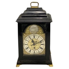 George II Edward Browne of Norwich Bracket Clock in Ebonized Mahogany Case