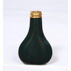 George II English 18 Karat Gold and Bloodstone Perfume Bottle