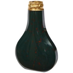Antique George II English 18 Karat Gold and Bloodstone Perfume Bottle