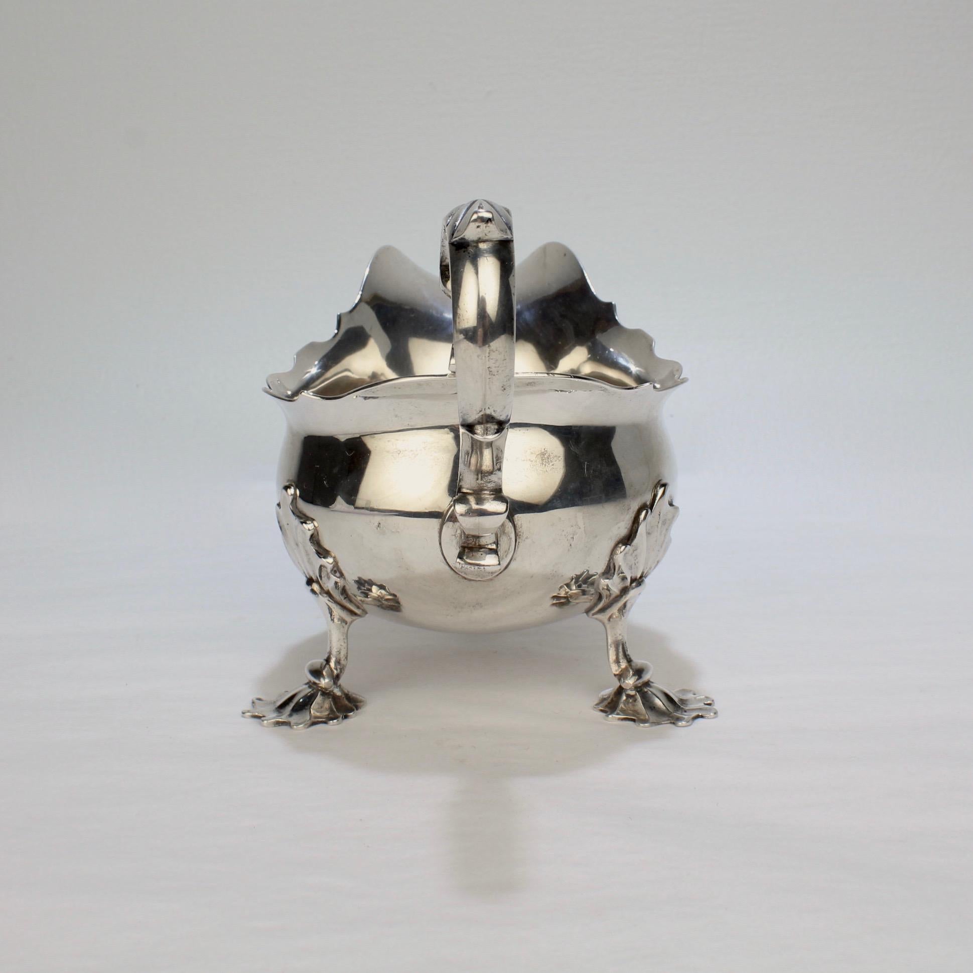 George II English Sterling Silver Gravy or Sauce Boat by George Hunter, 1751 1