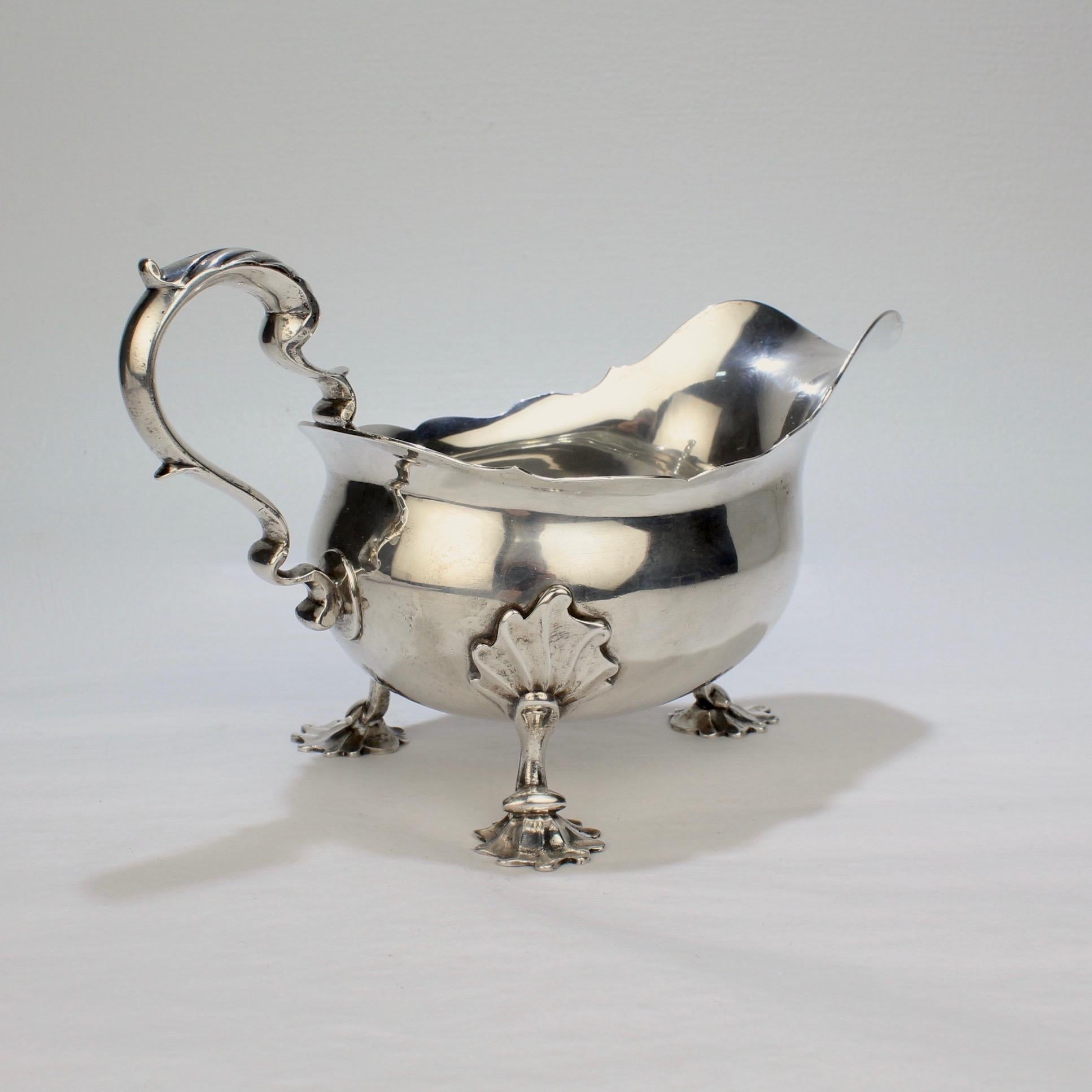 George II English Sterling Silver Gravy or Sauce Boat by George Hunter, 1751 2