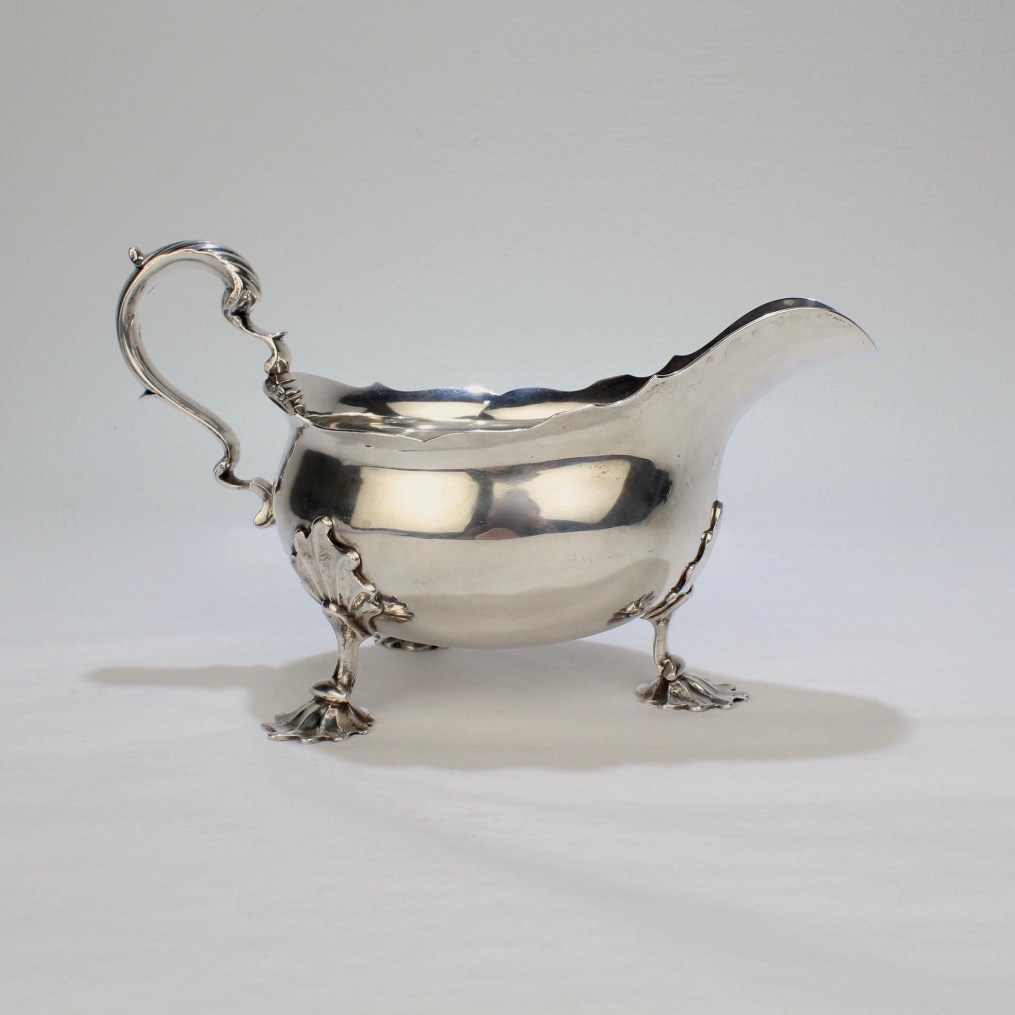 George II English Sterling Silver Gravy or Sauce Boat by George Hunter, 1751 3