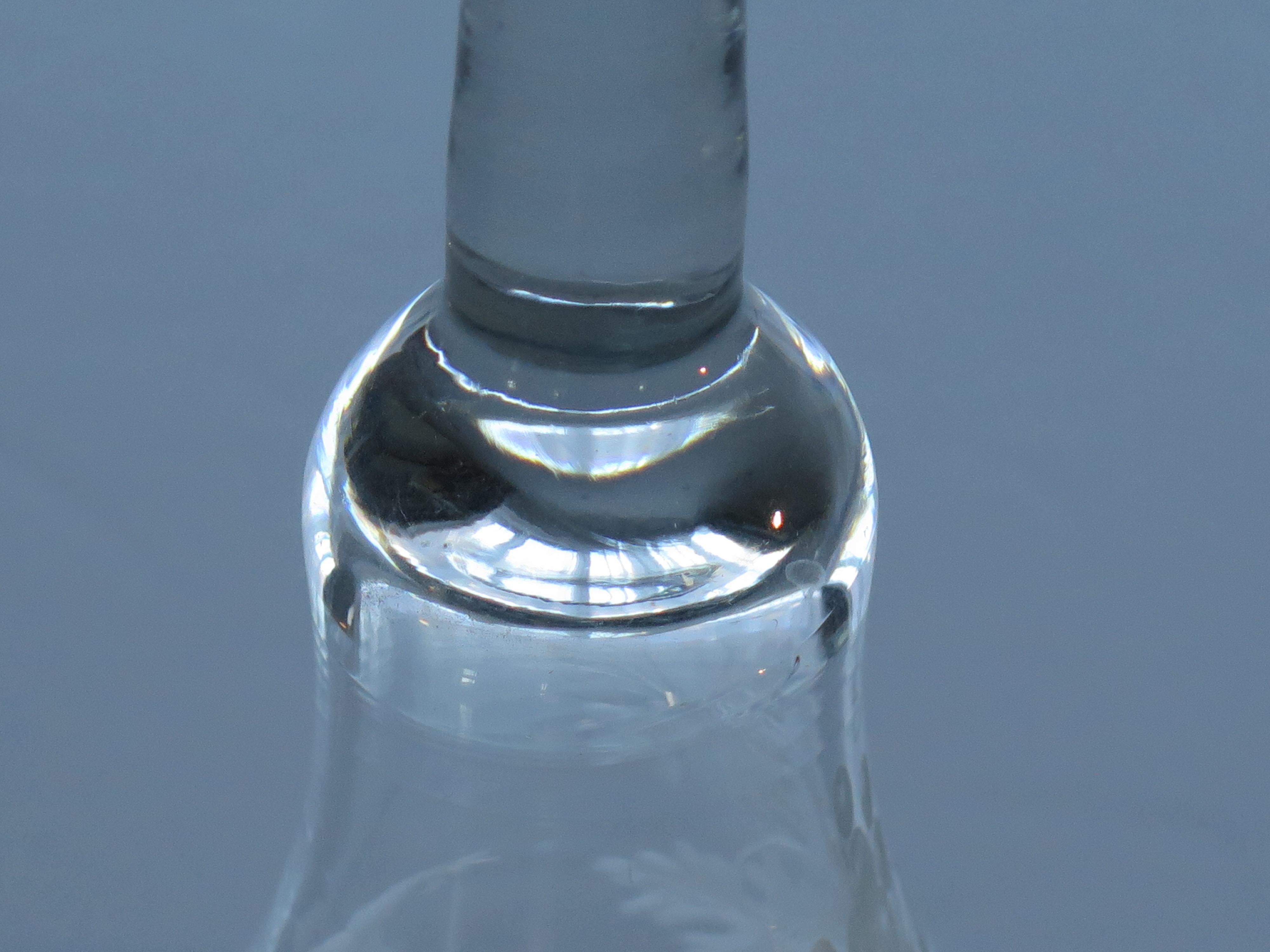 George II English Wine Drinking Glass Engraved Bell Bowl Hand Blown, Circa 1745 For Sale 7
