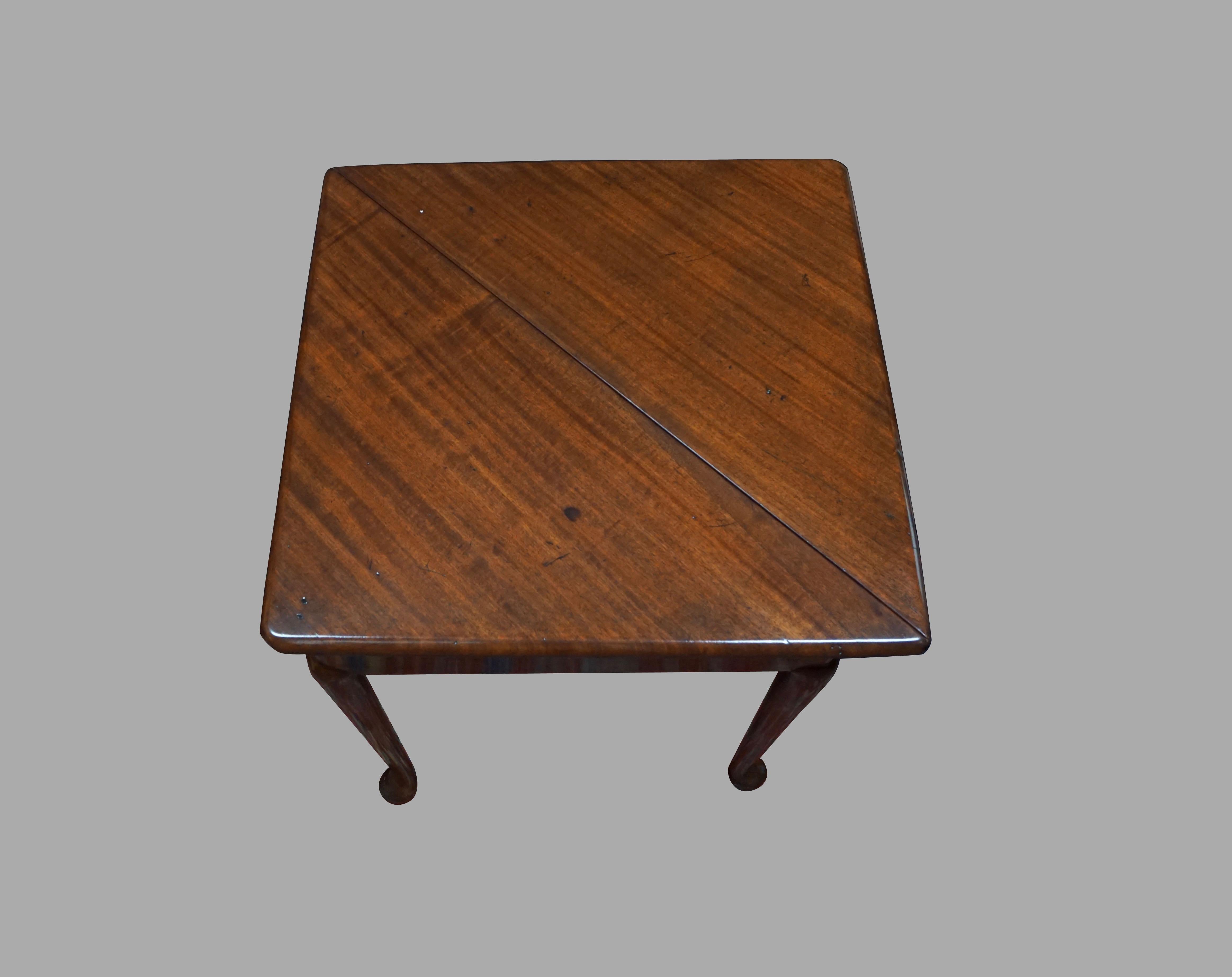 English George II Mahogany Envelope or Corner Table with Well