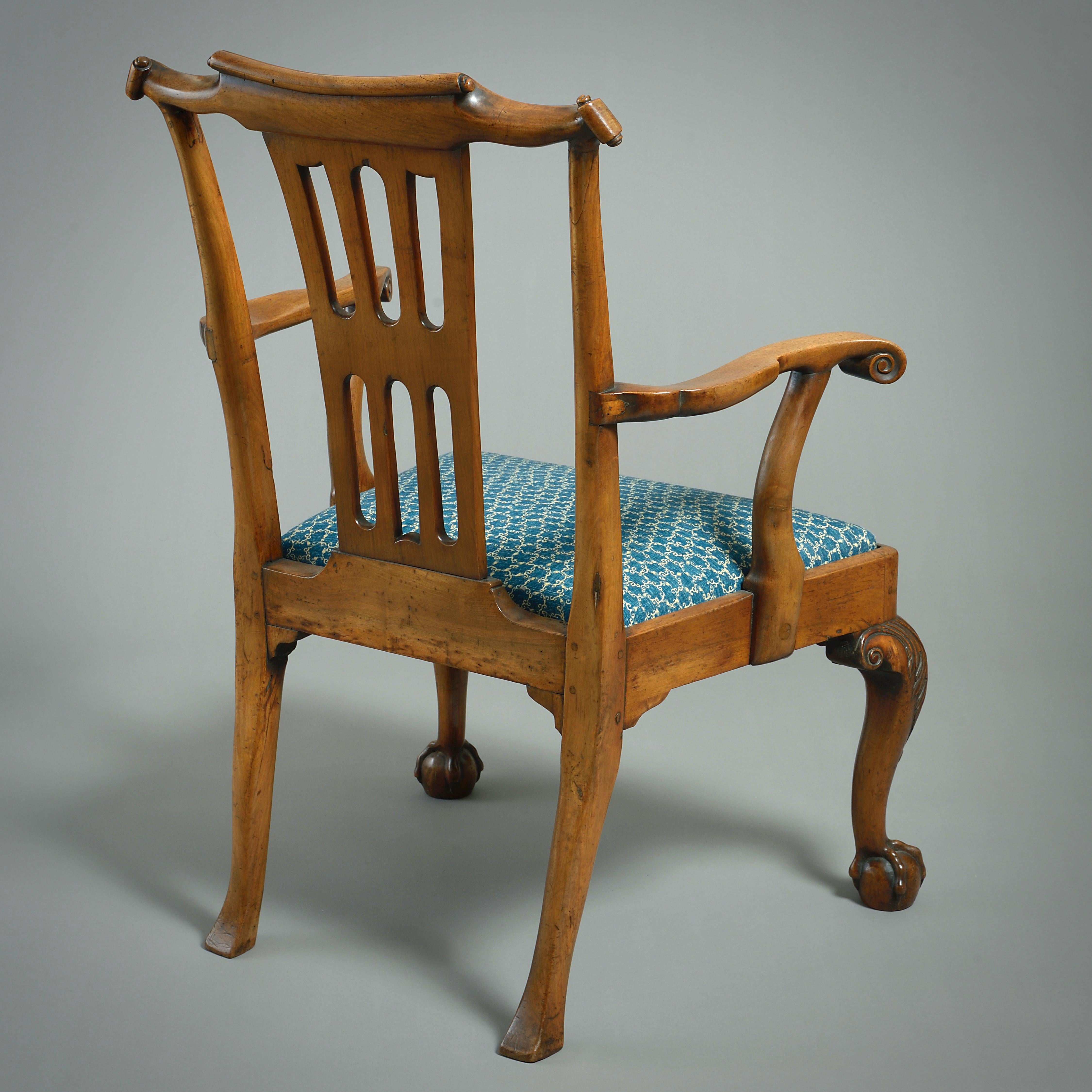 George II Fruitwood Armchair For Sale 1