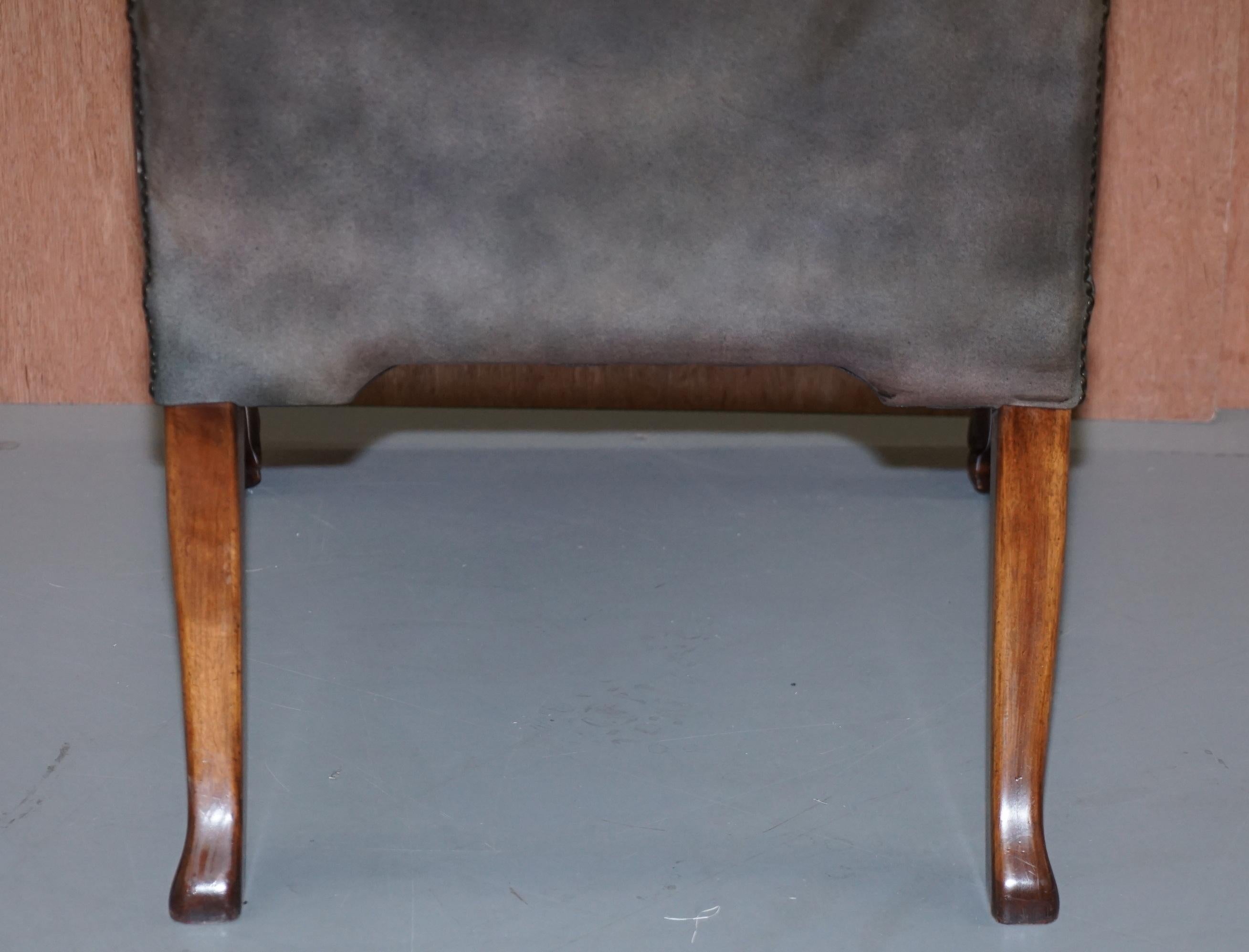 George II Gainsborough Carver Chesterfield Leather Armchair Claw and Ball Feet For Sale 10