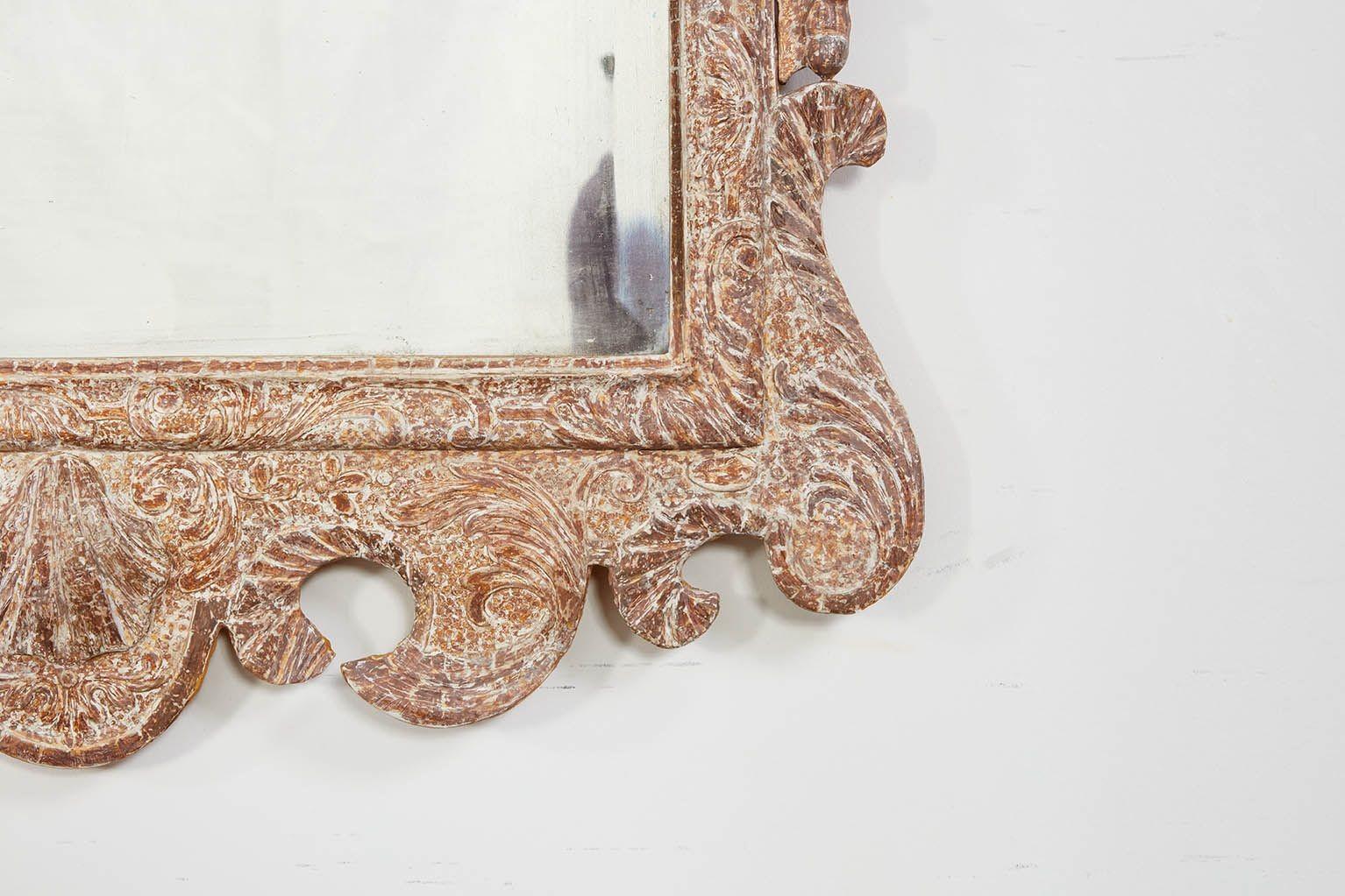 George II Gesso Carved Gilt Mirror For Sale 3
