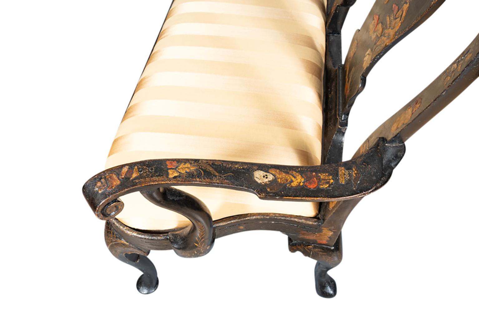 Settee George II dorée et polychrome en laque japonaise en vente 5