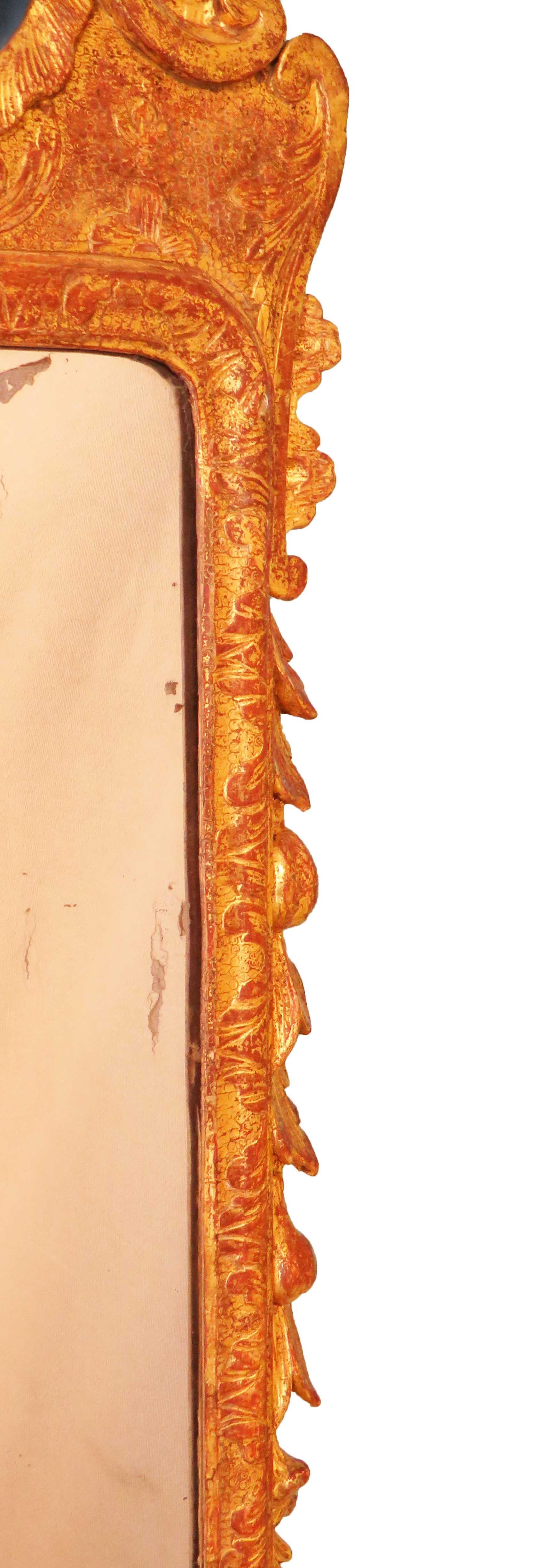 George II Giltwood and Gesso 18th Century Antique Wall Mirror (George II.)