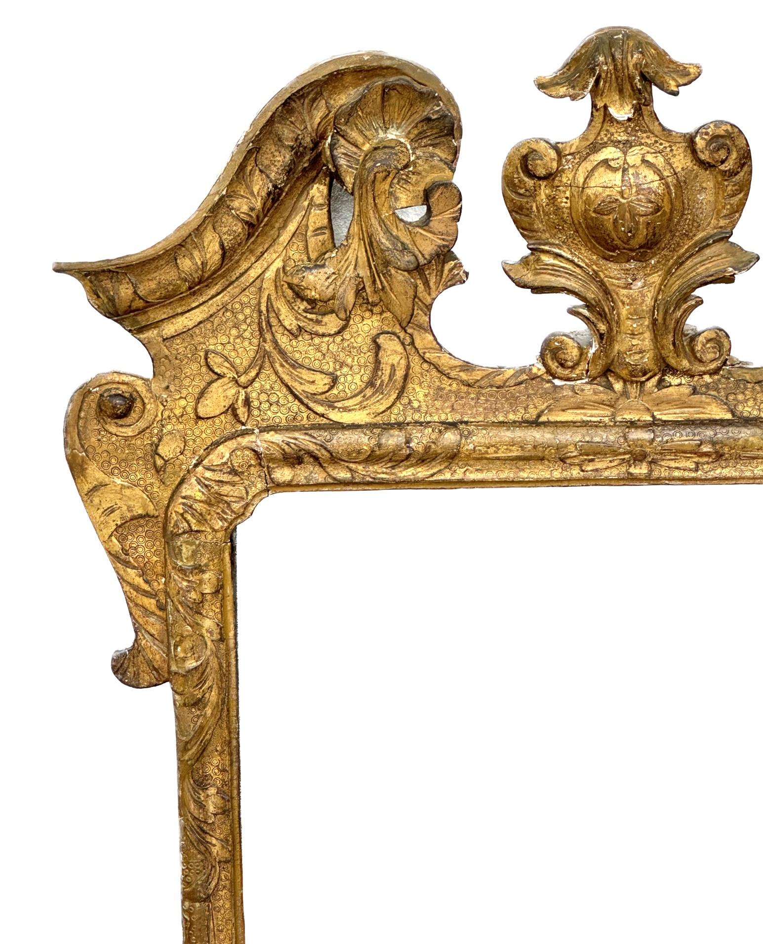 Miroir encadré en bois doré George II en vente 2