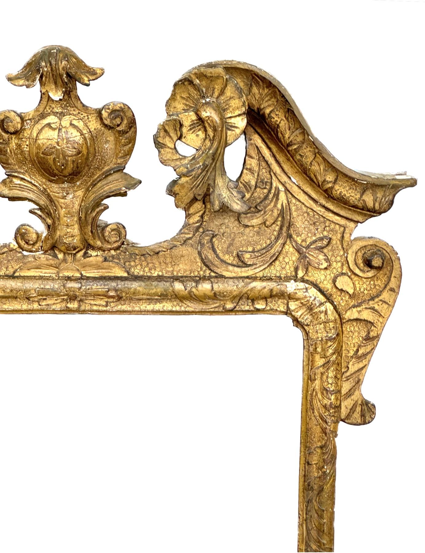 Miroir encadré en bois doré George II en vente 3
