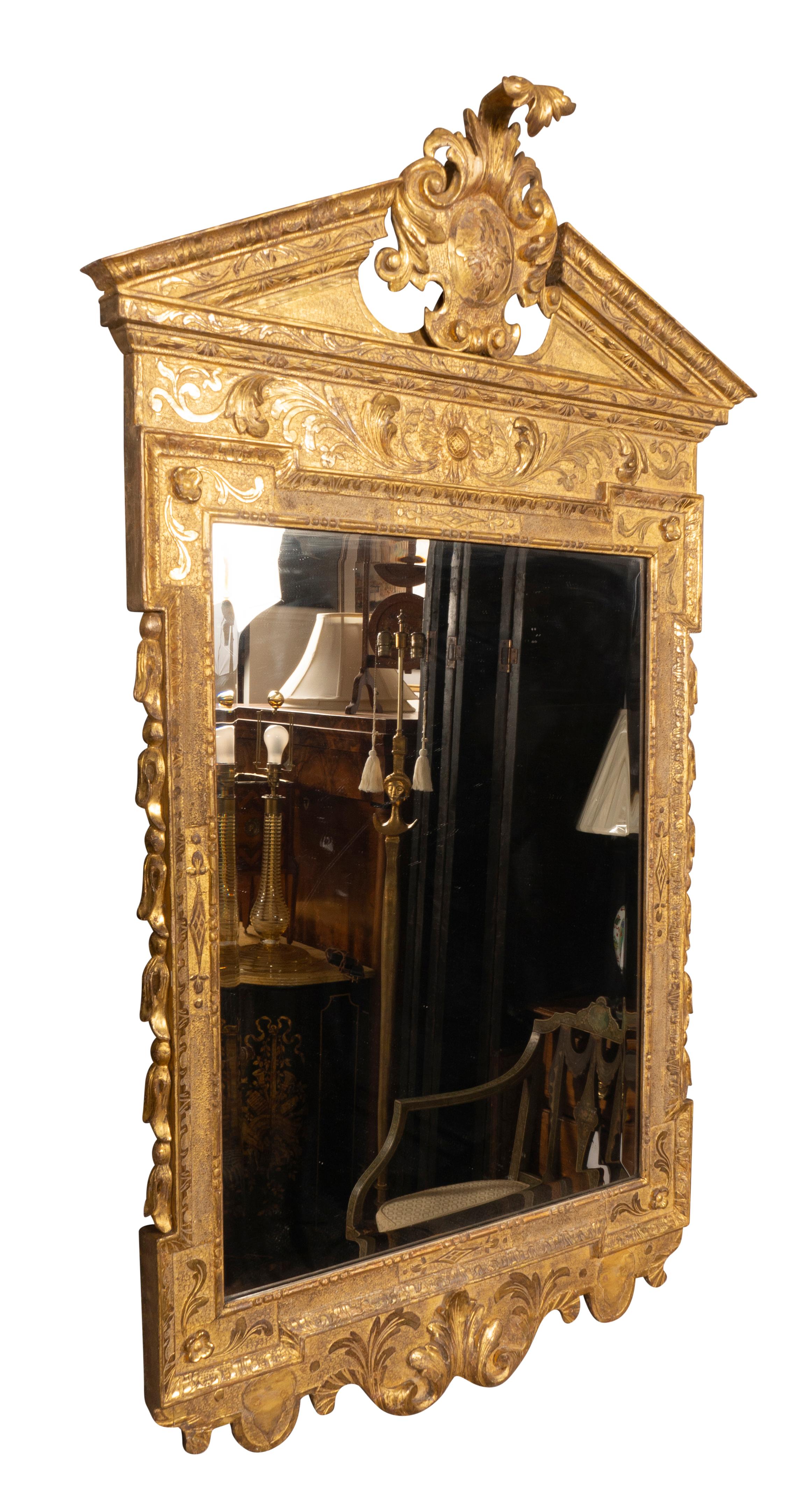 English George II Giltwood Mirror in the Manner of William Kent For Sale