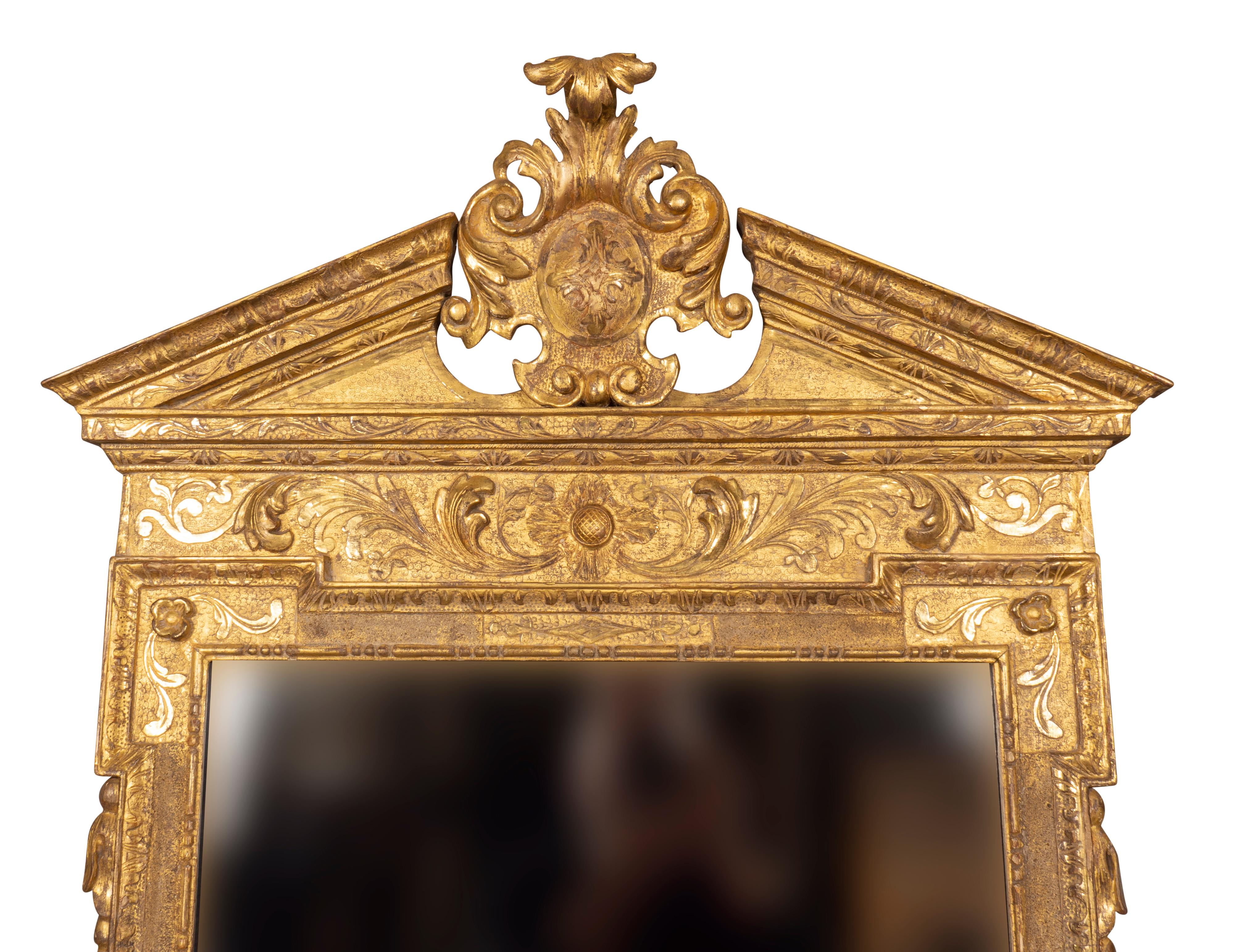 Mid-18th Century George II Giltwood Mirror in the Manner of William Kent For Sale