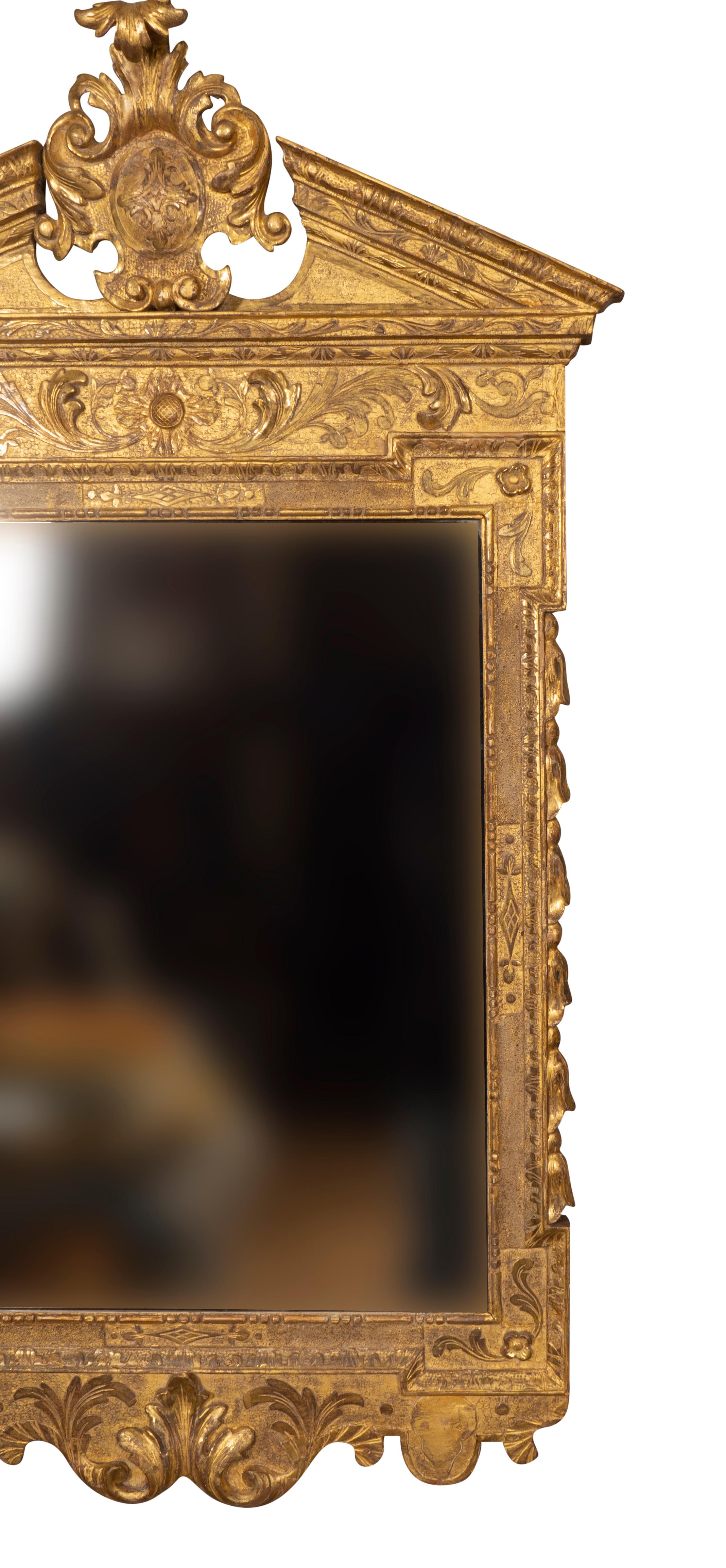 George II Giltwood Mirror in the Manner of William Kent For Sale 1