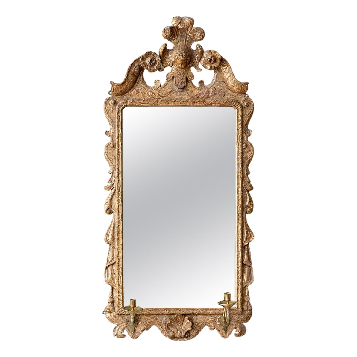George II Giltwood Mirror with Cherub Cresting