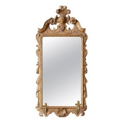 George II Giltwood Mirror with Cherub Cresting