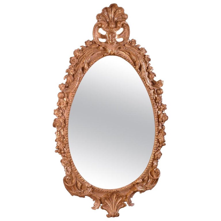 George II Giltwood Oval Mirror