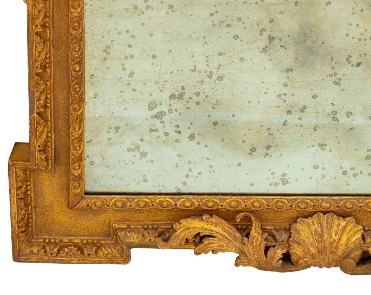 Pareja de espejos de muelle de madera dorada de Jorge II en Bueno estado para la venta en Astoria, NY