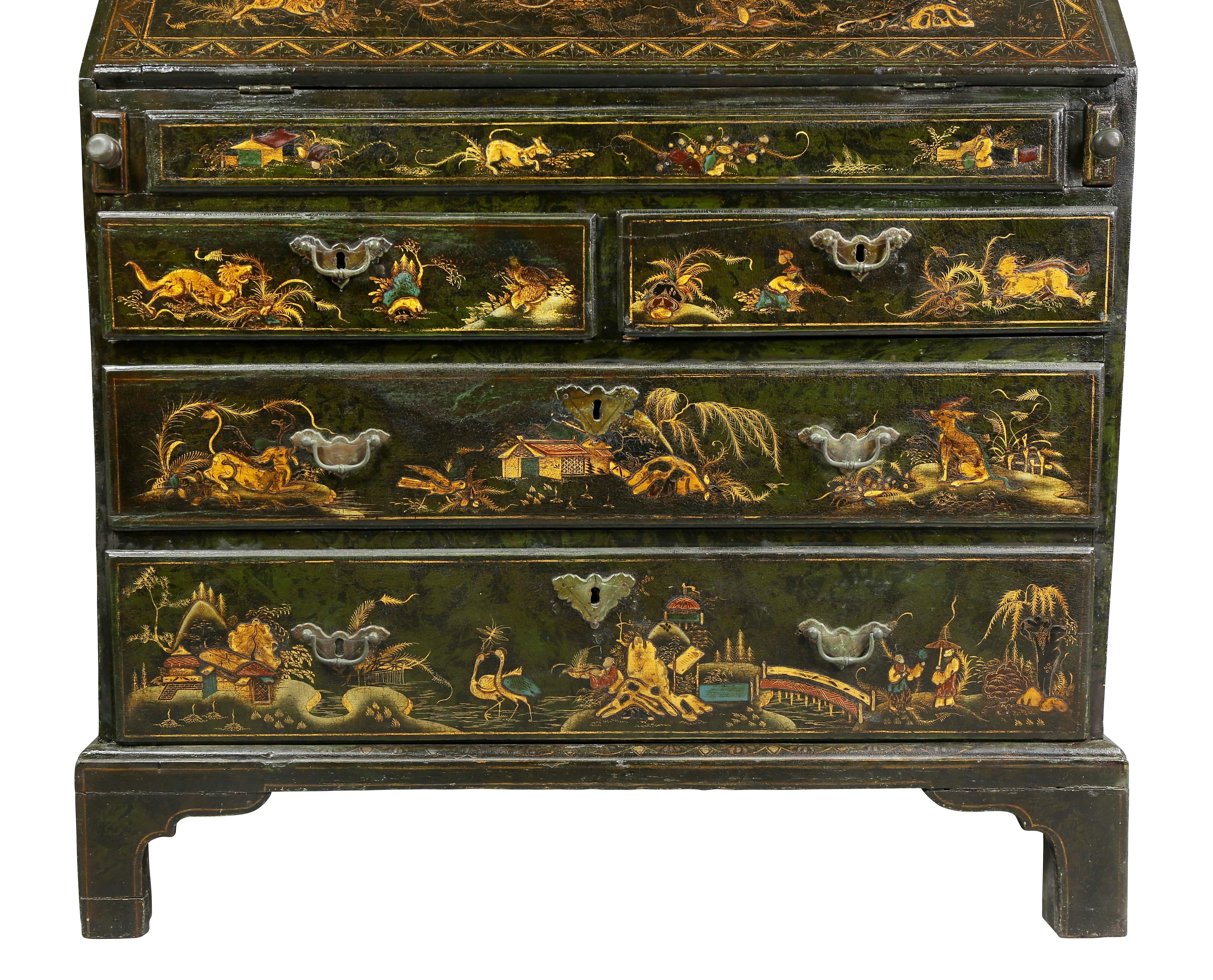 George II Green Japanned Secretary Desk 4