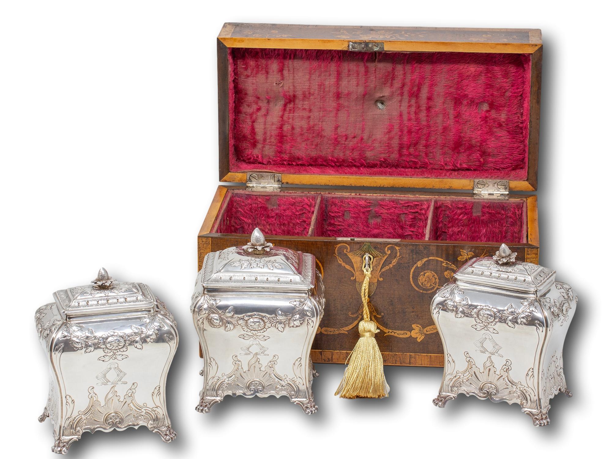 George II Harewood Inlaid Tea Chest Pierre Gillois 10