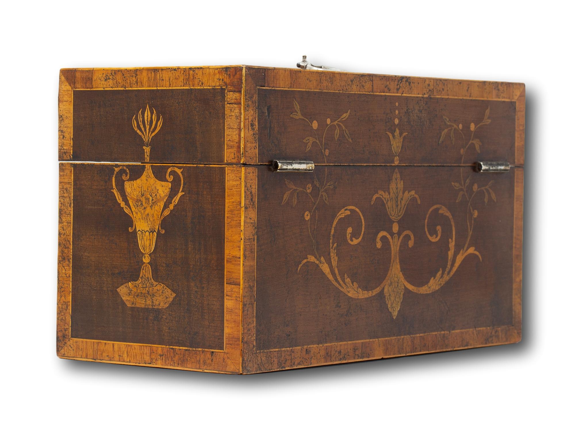 English George II Harewood Inlaid Tea Chest Pierre Gillois