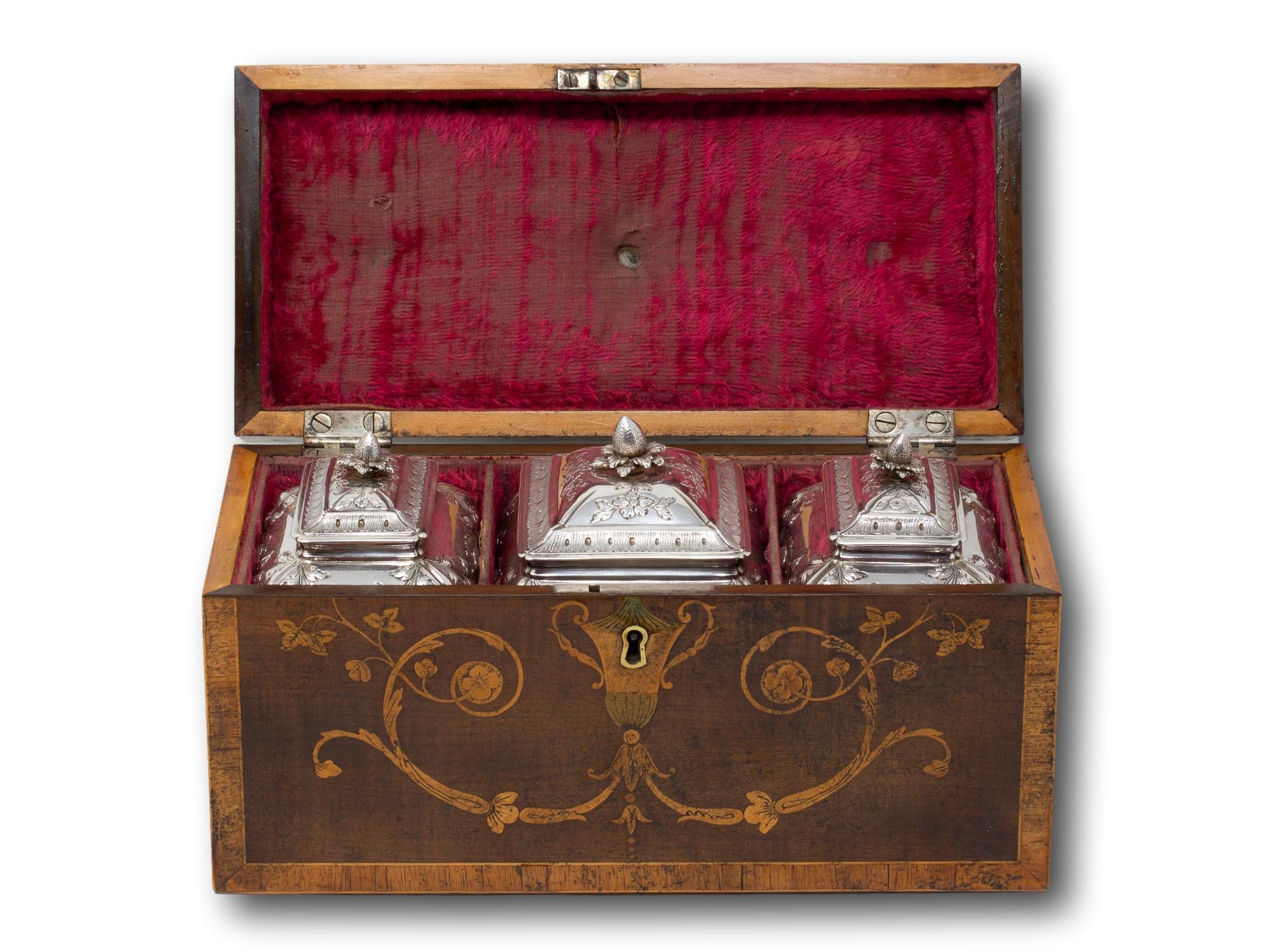 George II Harewood Inlaid Tea Chest Pierre Gillois In Good Condition In Northampton, GB
