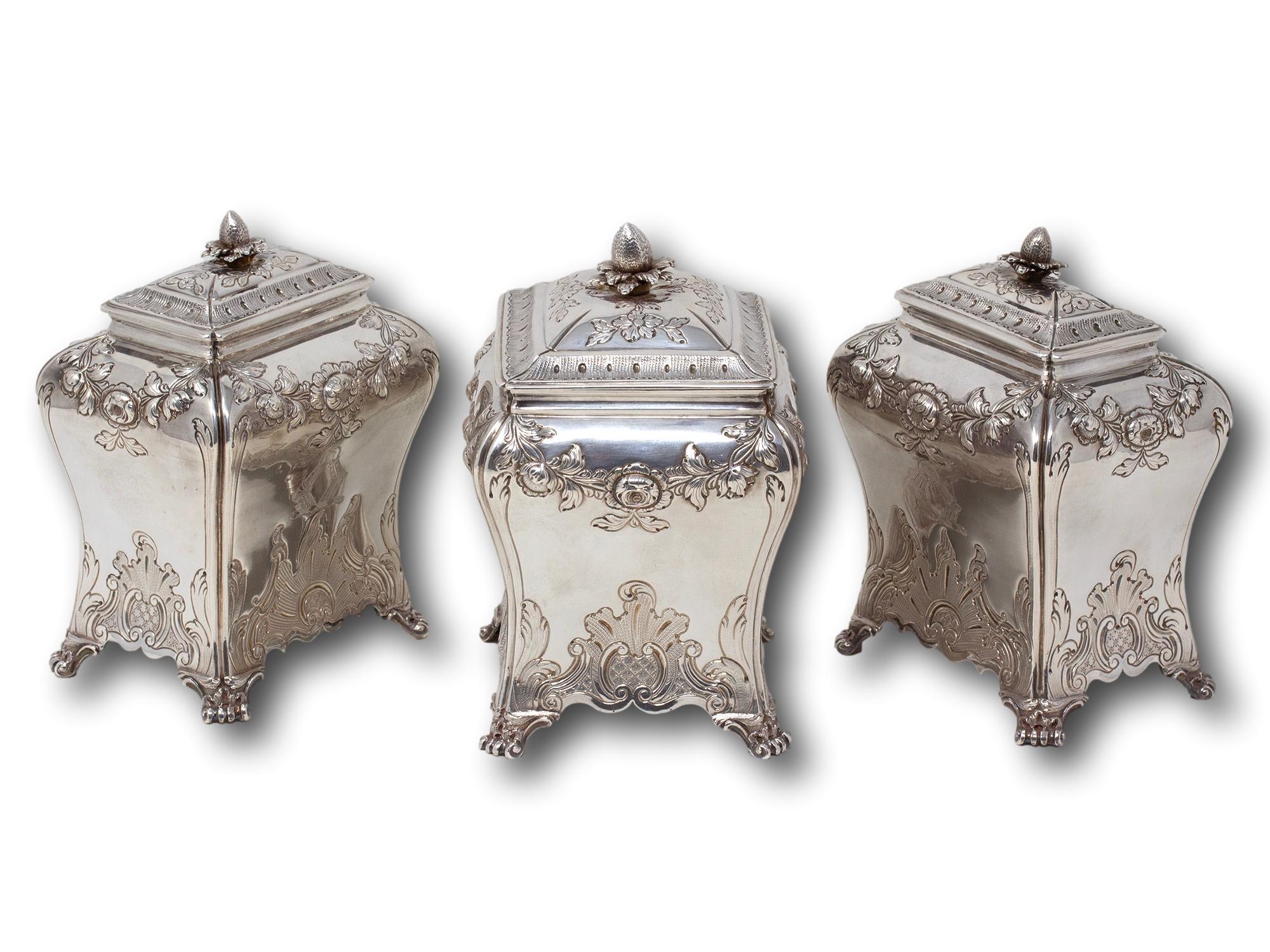 George II Harewood Inlaid Tea Chest Pierre Gillois 1
