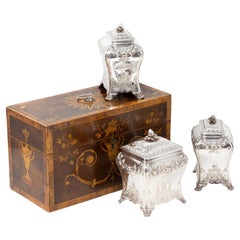 George II Harewood Inlaid Tea Chest Pierre Gillois