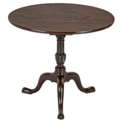 Mesa de Vino / Cena Trípode de Caoba de época Jorge II - III Circa 1760 -