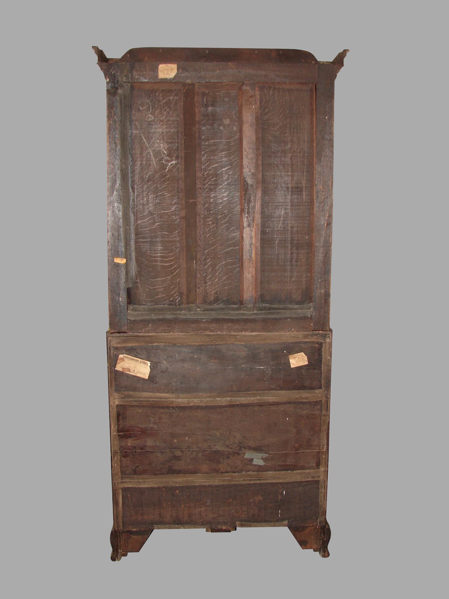 Mid-18th Century George II Inlaid Walnut Bureau Cabinet