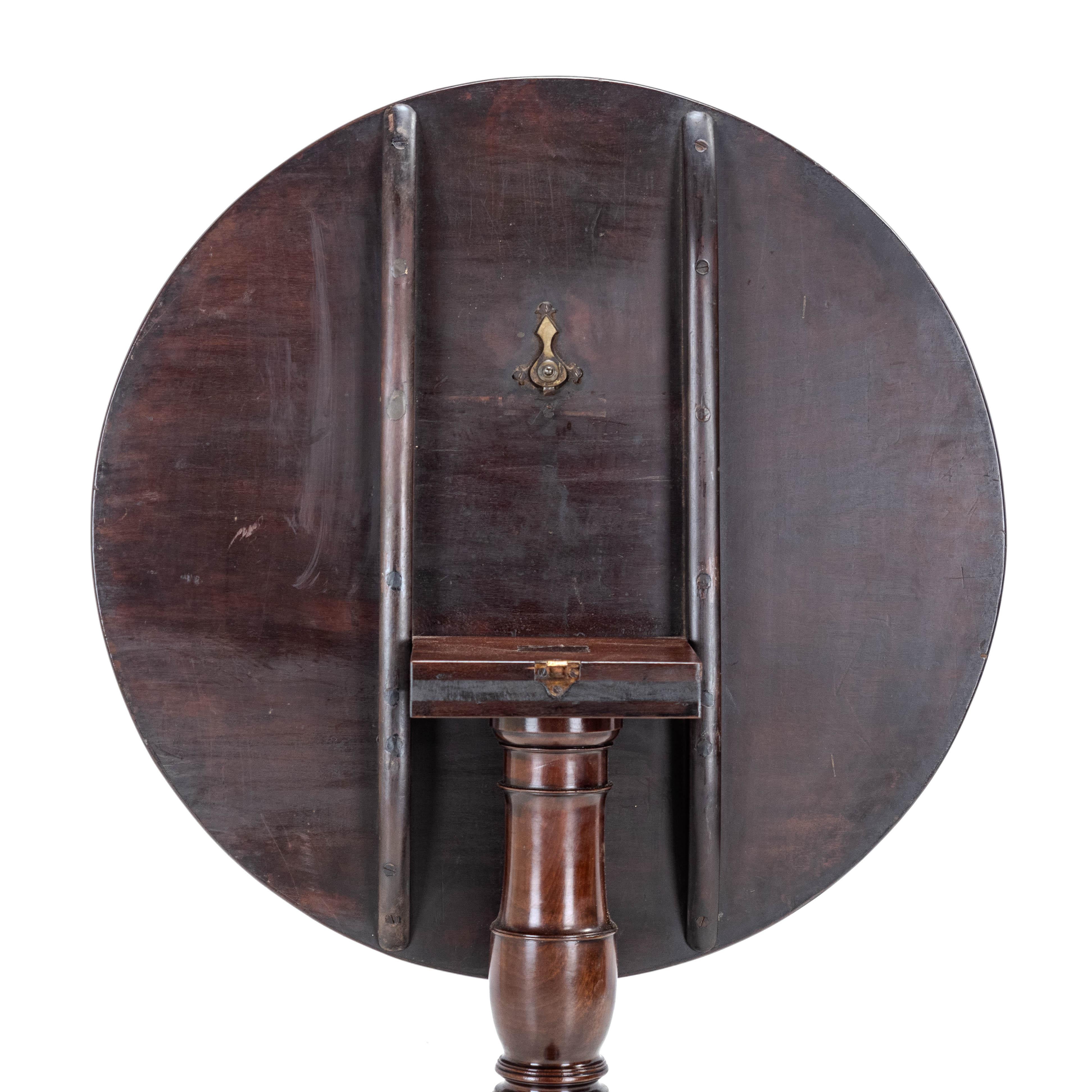 George II Irish Carved Mahogany Tripod Tilt-top Supper Table c.1750 (Georgian La For Sale 12