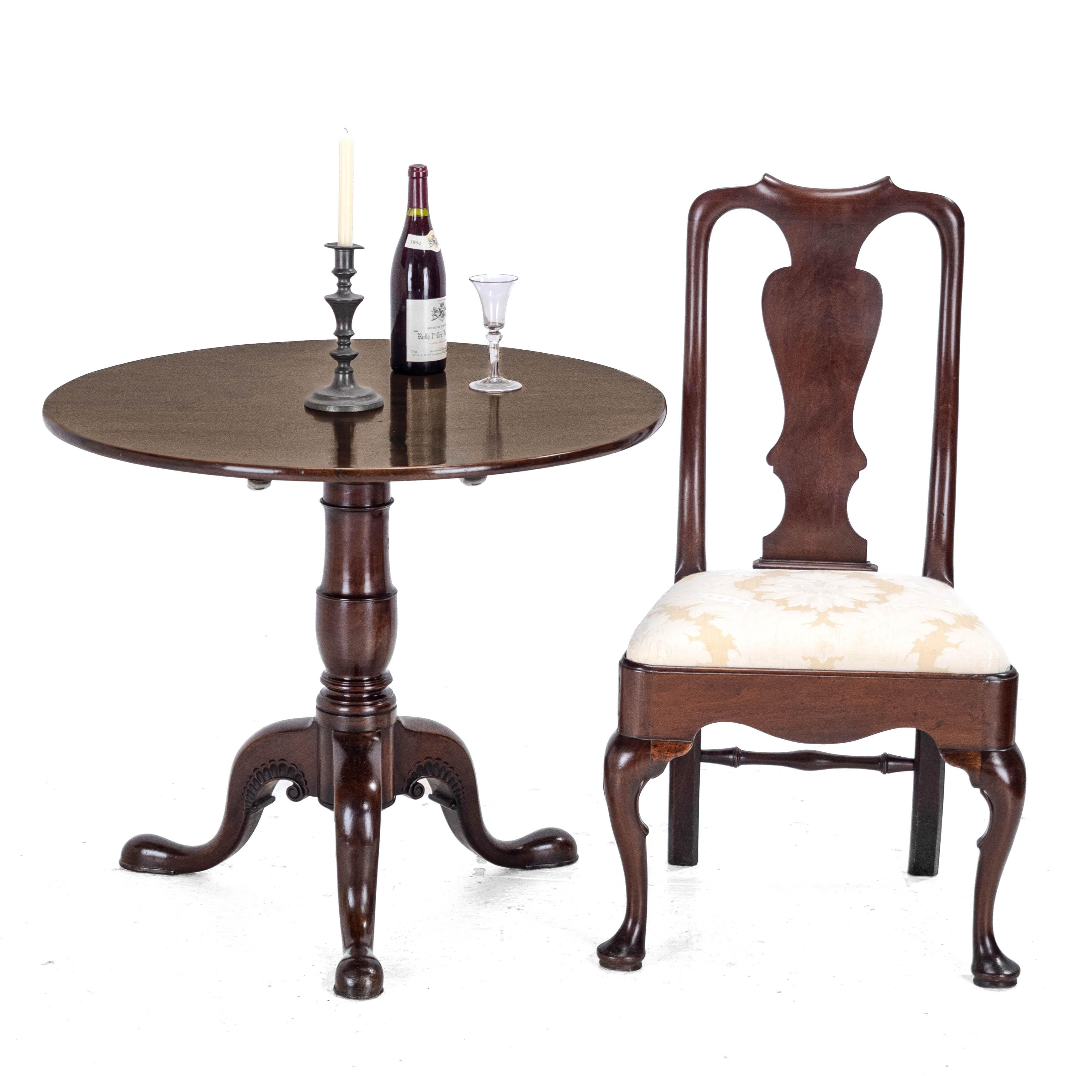 George II Irish Carved Mahogany Tripod Tilt-top Supper Table c.1750 (Georgian La In Good Condition For Sale In Leeds, GB