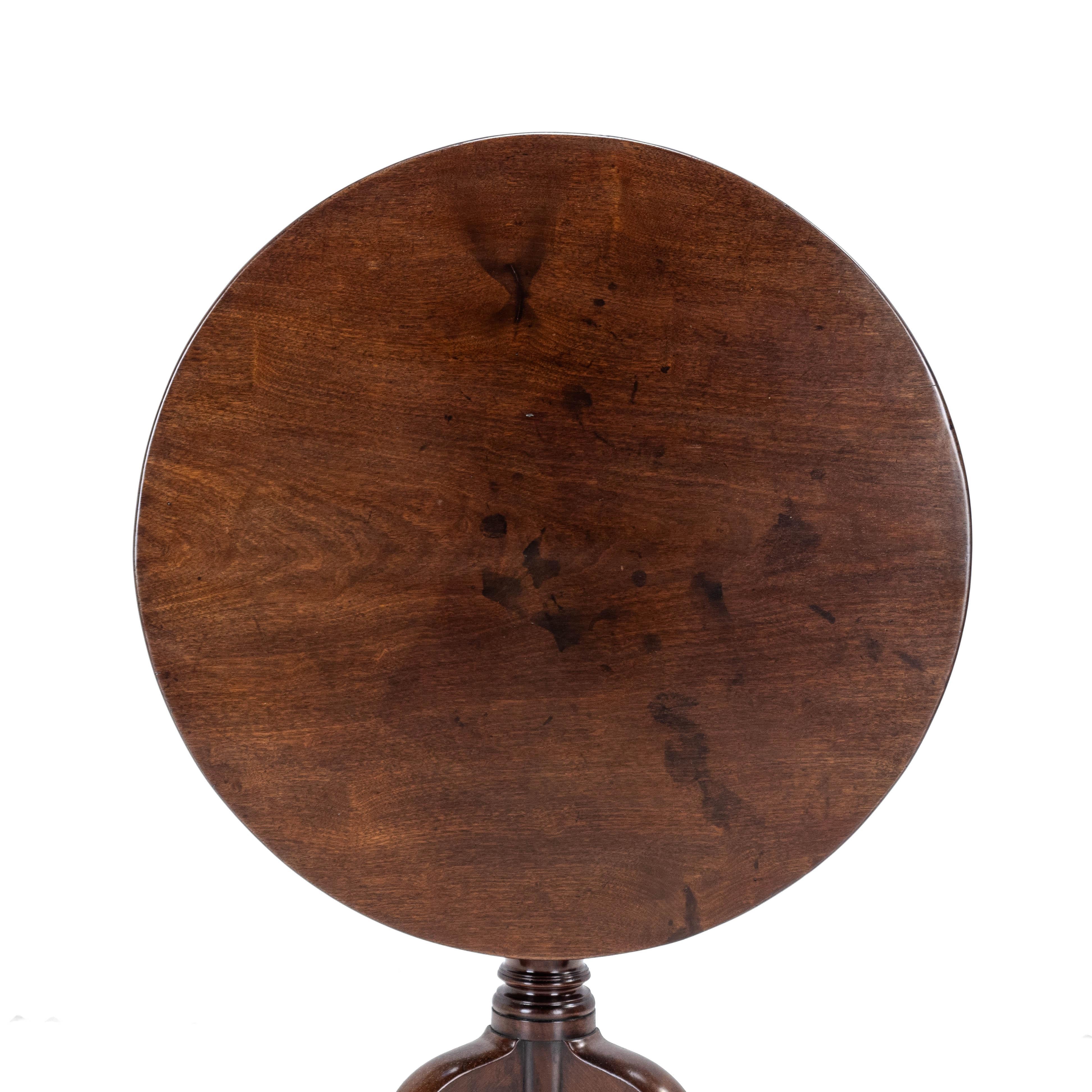 George II Irish Carved Mahogany Tripod Tilt-top Supper Table c.1750 (Georgian La For Sale 1