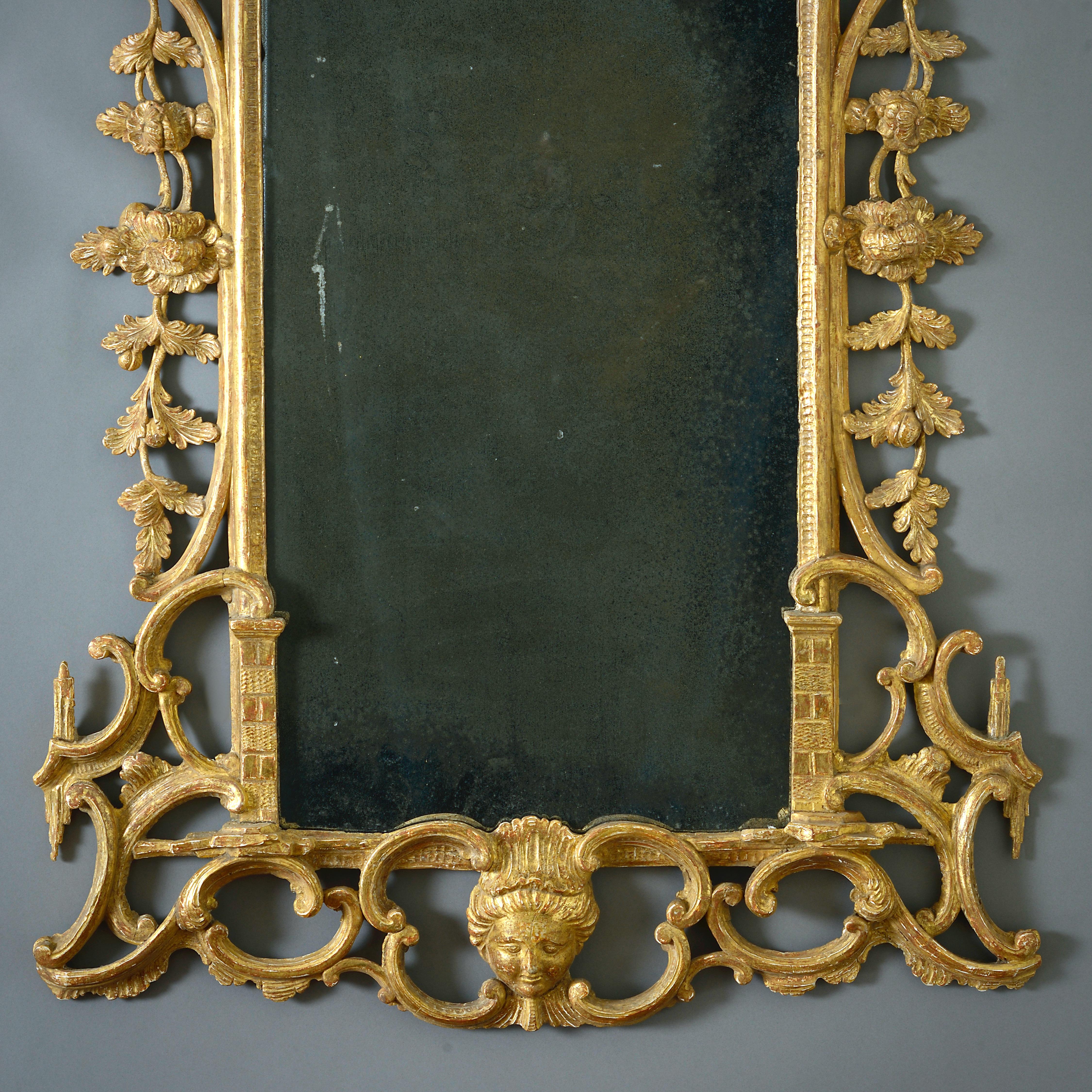 Miroir à écureuil en bois doré George II en vente 2