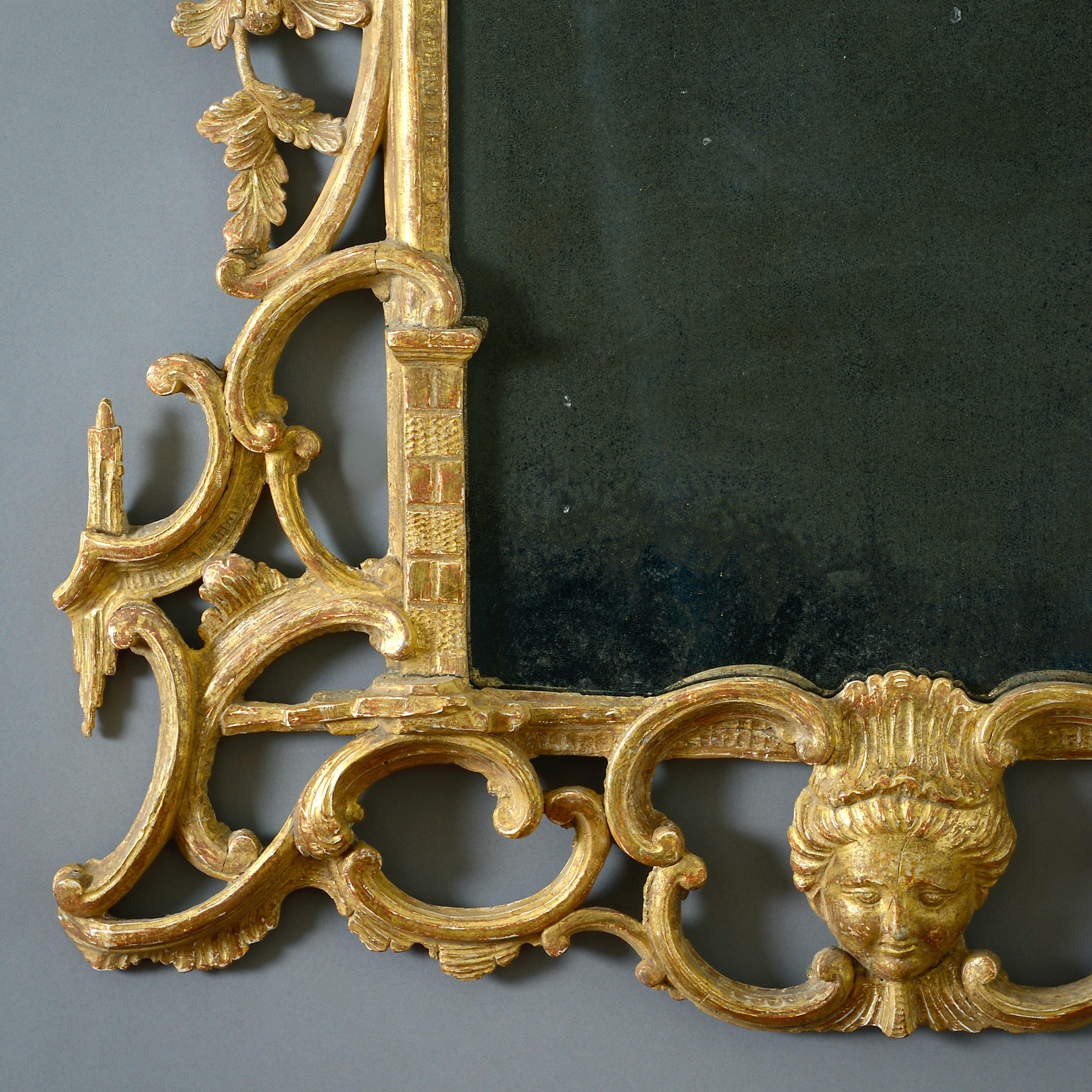 Miroir à écureuil en bois doré George II en vente 3