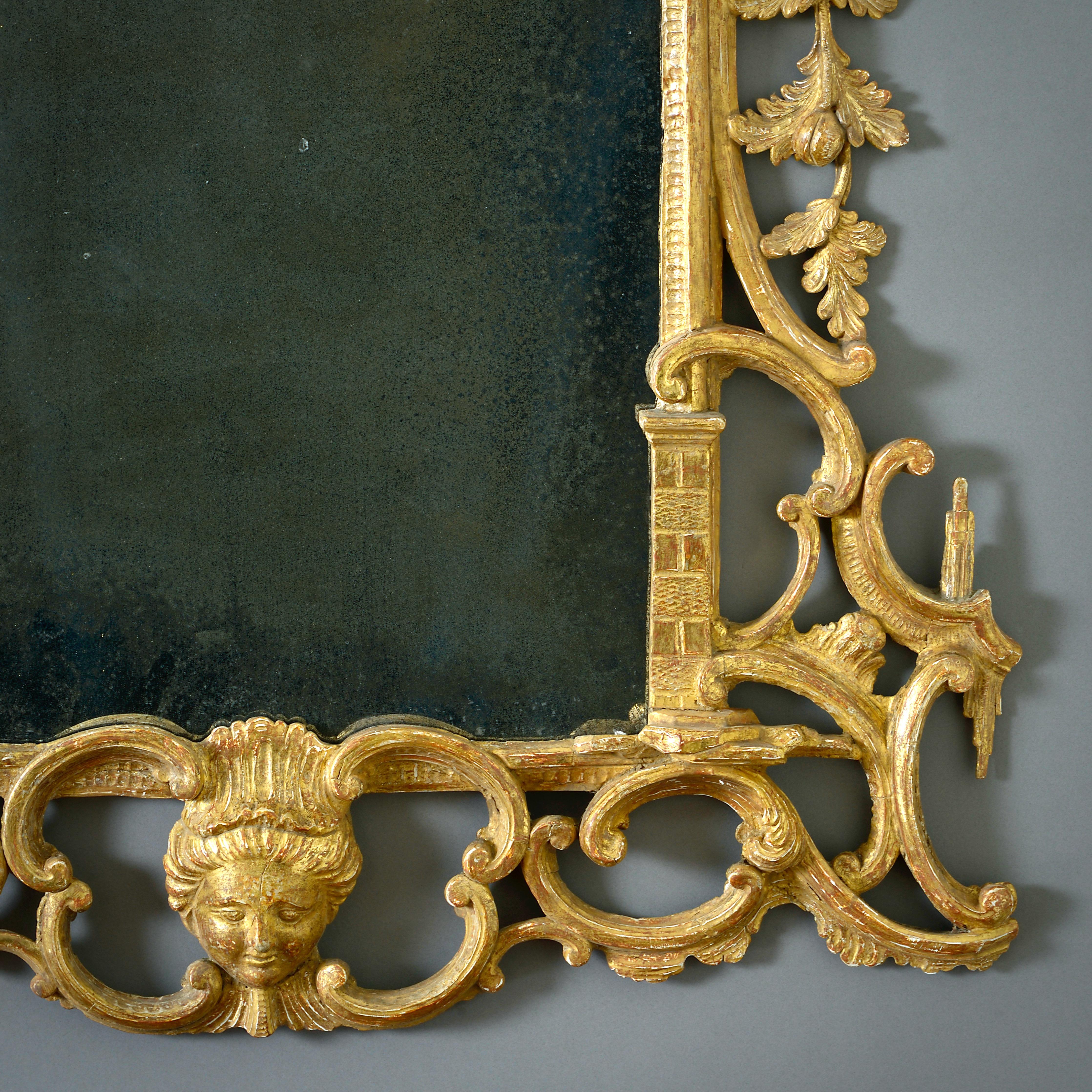 Miroir à écureuil en bois doré George II en vente 4