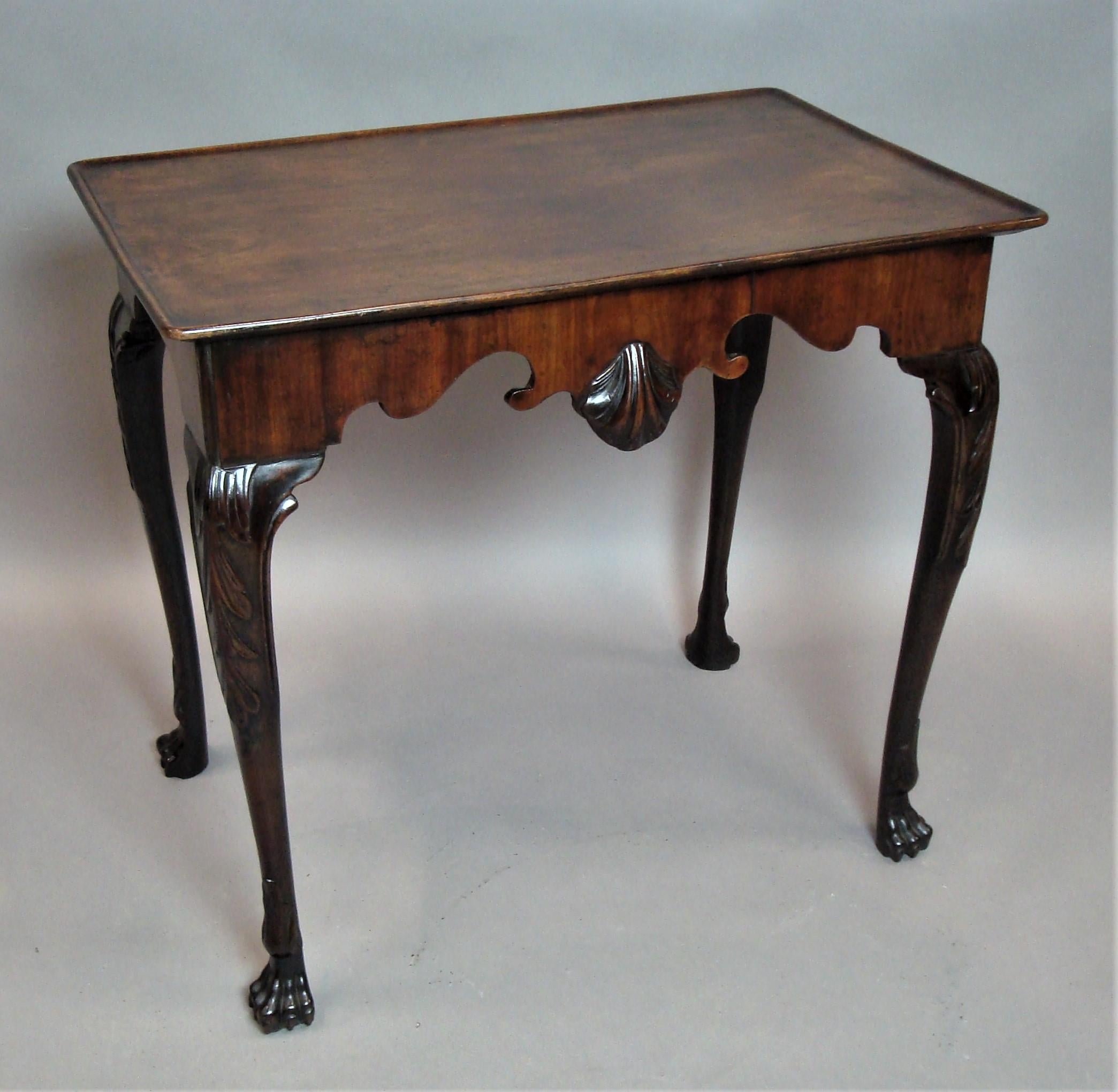 Polished George II Irish Mahogany Silver Table For Sale