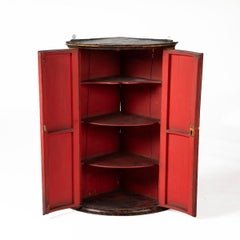 George II Japanned and Gilt Hanging Corner Cabinet, circa 1730