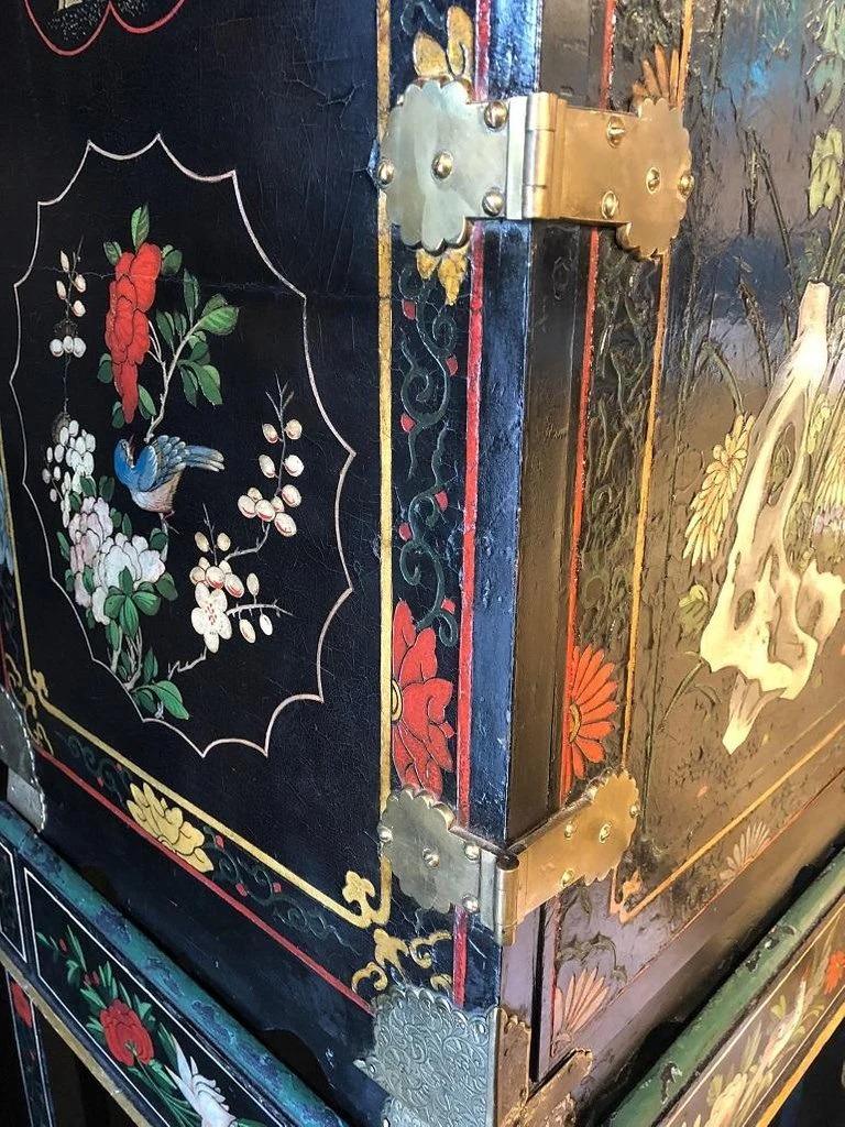 Gabinetto Coromandel cinese e in ottone laccato di Giorgio II su piedistallo, XVIII secolo in vendita 2