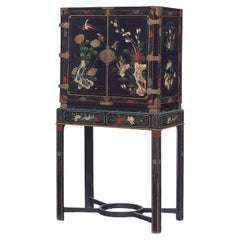 George II Lacquered-Brass and Chinese Coromandel Cabinet on Stand, 18th Century