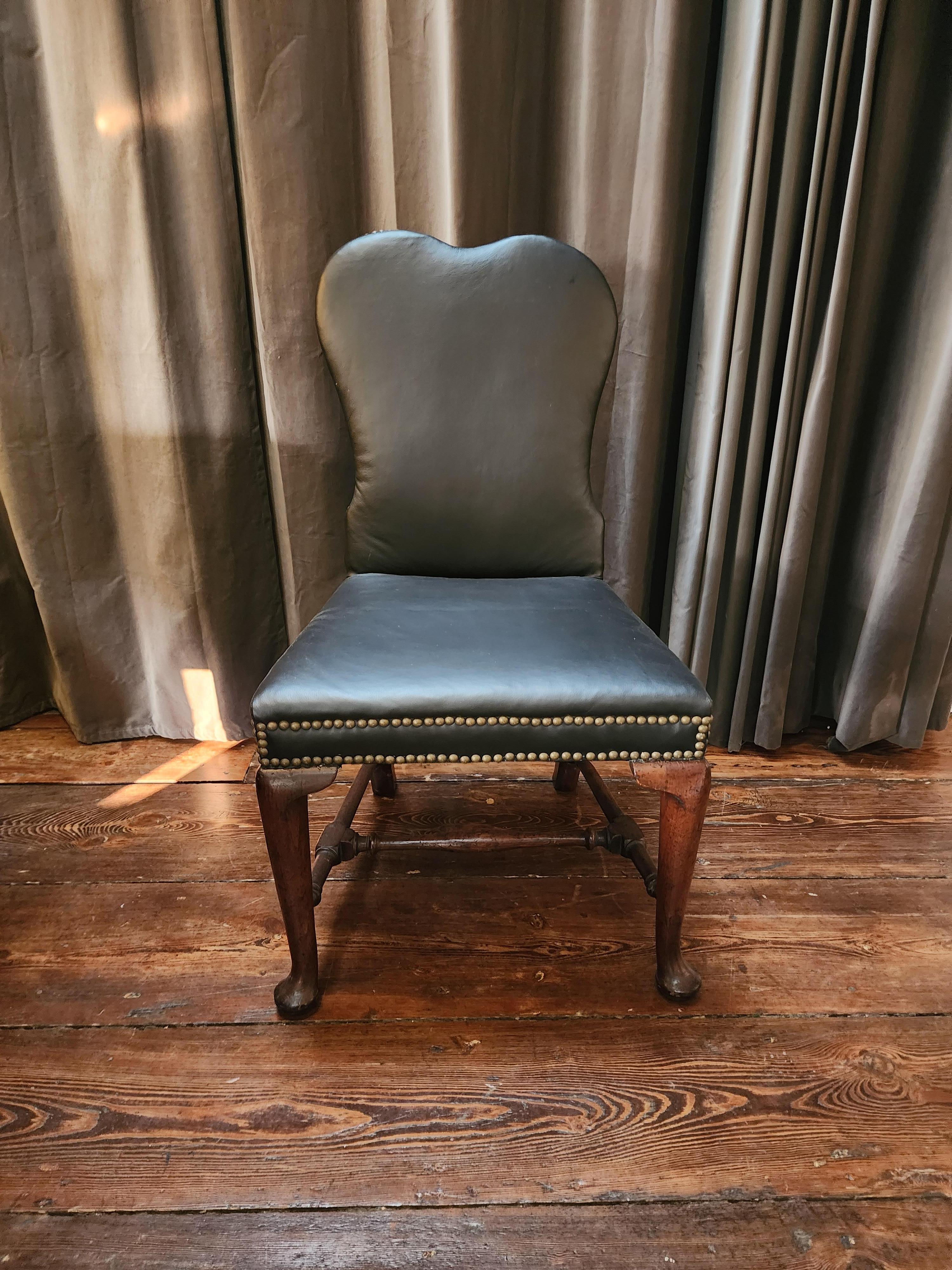 Georgian Leather Side Chair, circa 1740 For Sale 1