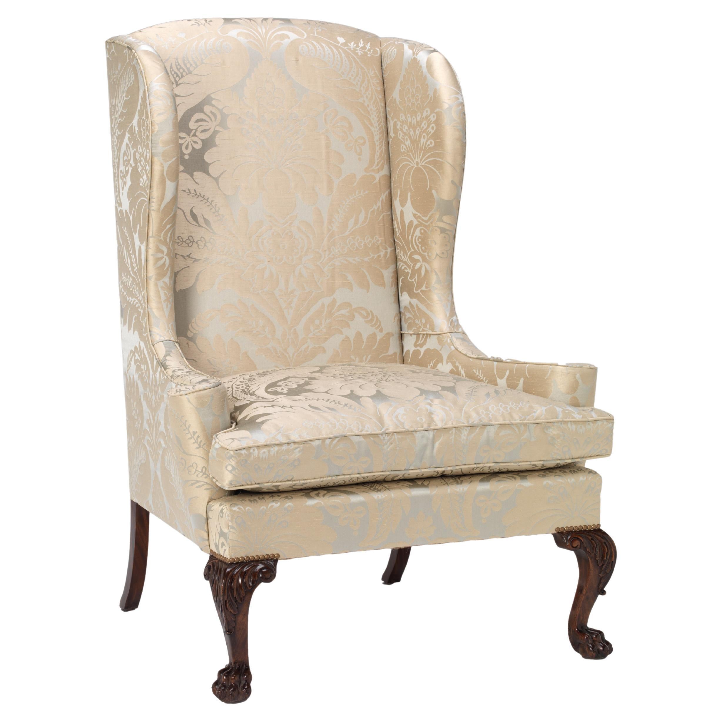George II Library Wing Chair For Sale