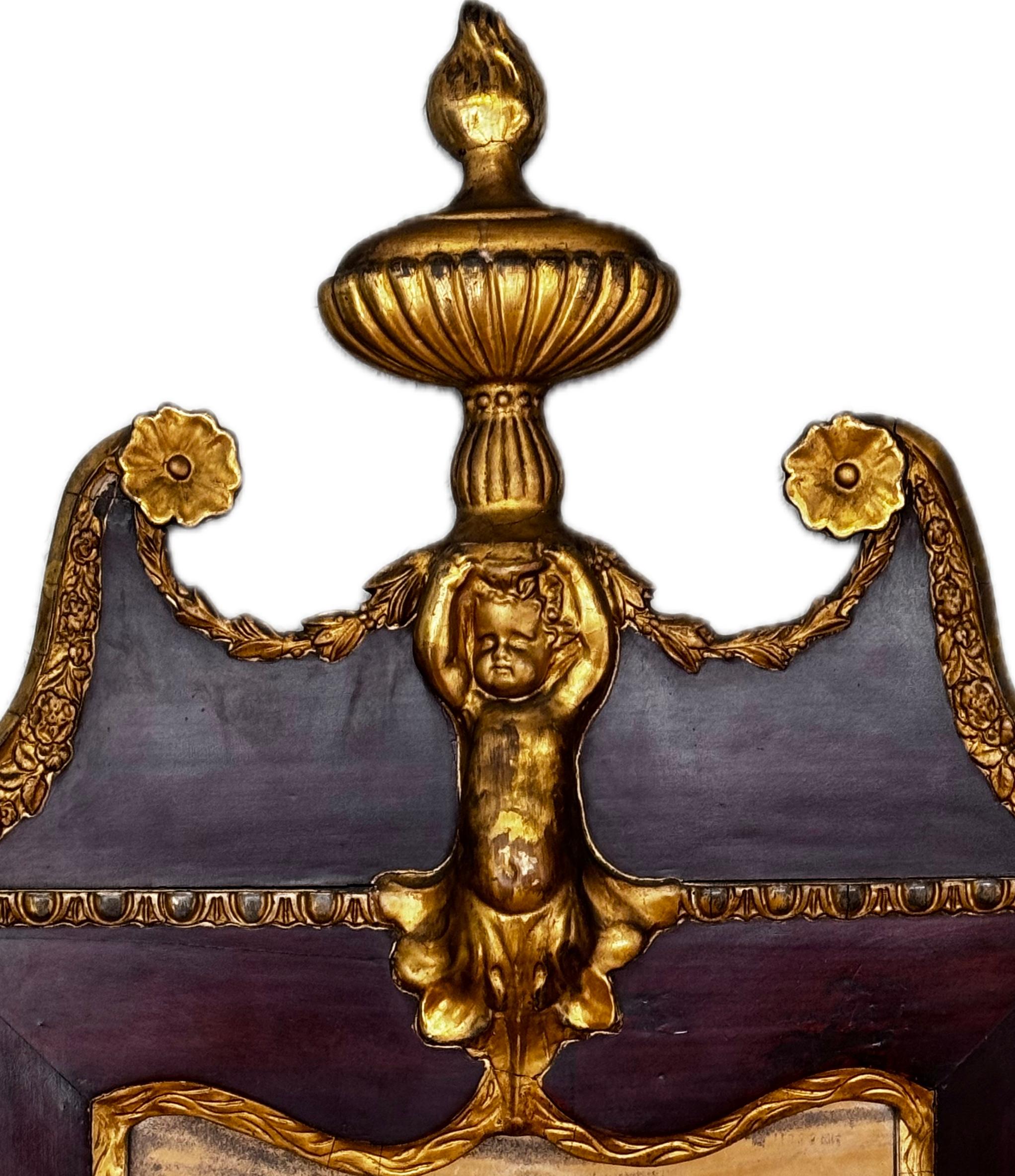 Specchio di Giorgio II in mogano e parcel dorato in vendita 7